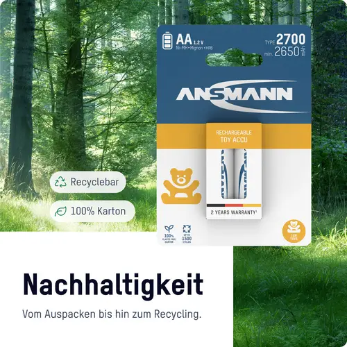 Ansmann 1312-0037 Mignon (AA)-Akku NiMH 2650 mAh 1.2V 2St. Ansmann 1312-0037 Mignon (AA)-Akku NiMH 2650 mAh 1.2V 2St.