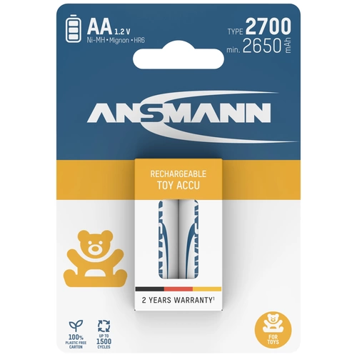 Ansmann 1312-0037 Mignon (AA)-Akku NiMH 2650 mAh 1.2V 2St. Ansmann 1312-0037 Mignon (AA)-Akku NiMH 2650 mAh 1.2V 2St.
