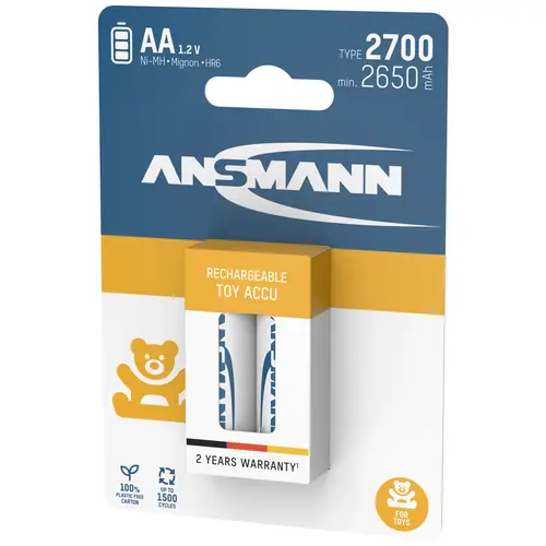 Ansmann 1312-0037 Mignon (AA)-Akku NiMH 2650 mAh 1.2V 2St. Ansmann 1312-0037 Mignon (AA)-Akku NiMH 2650 mAh 1.2V 2St.