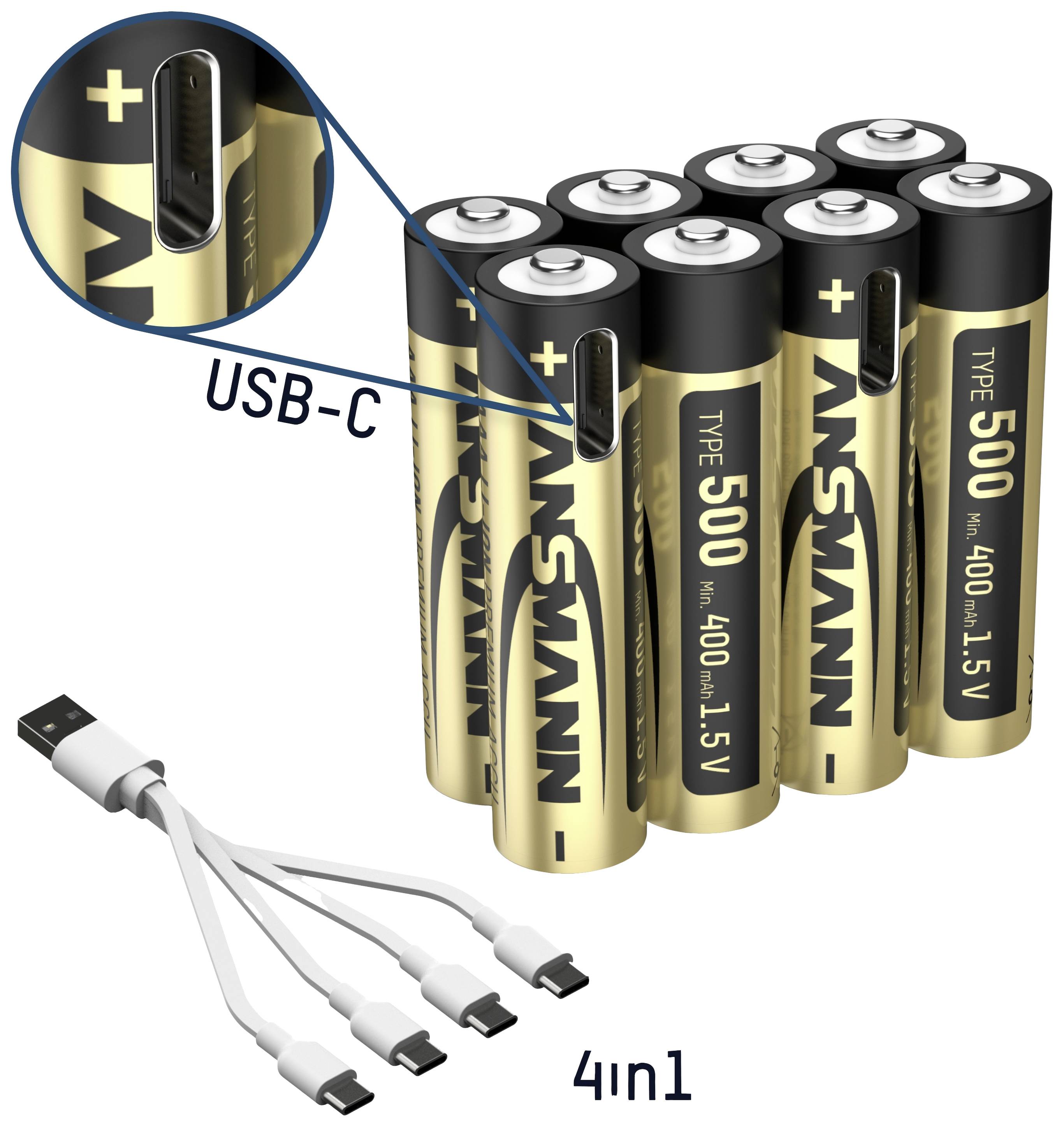 Ansmann 1311-0031 Micro (AAA)-Akku Lithium 400 mAh 1.5 V 8 St.
