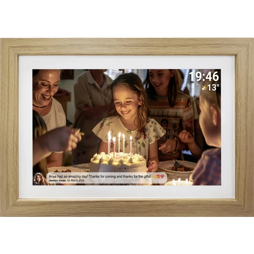 Denver PFF1543LW Digitaler WiFi-Bilderrahmen 39.6 cm 15.6 Zoll EEK: D (A - G) 1920 x 1080 Pixel 16 GB Holz Denver PFF1543LW Digitaler WiFi-Bilderrahmen 39.6 cm 15.6 Zoll EEK: D (A - G) 1920 x 1080 Pixel 16 GB Holz