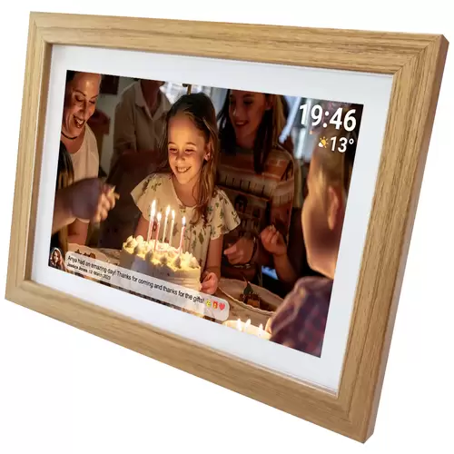 Denver PFF1543LW Digitaler WiFi-Bilderrahmen 39.6 cm 15.6 Zoll EEK: D (A - G) 1920 x 1080 Pixel 16 GB Holz Denver PFF1543LW Digitaler WiFi-Bilderrahmen 39.6 cm 15.6 Zoll EEK: D (A - G) 1920 x 1080 Pixel 16 GB Holz