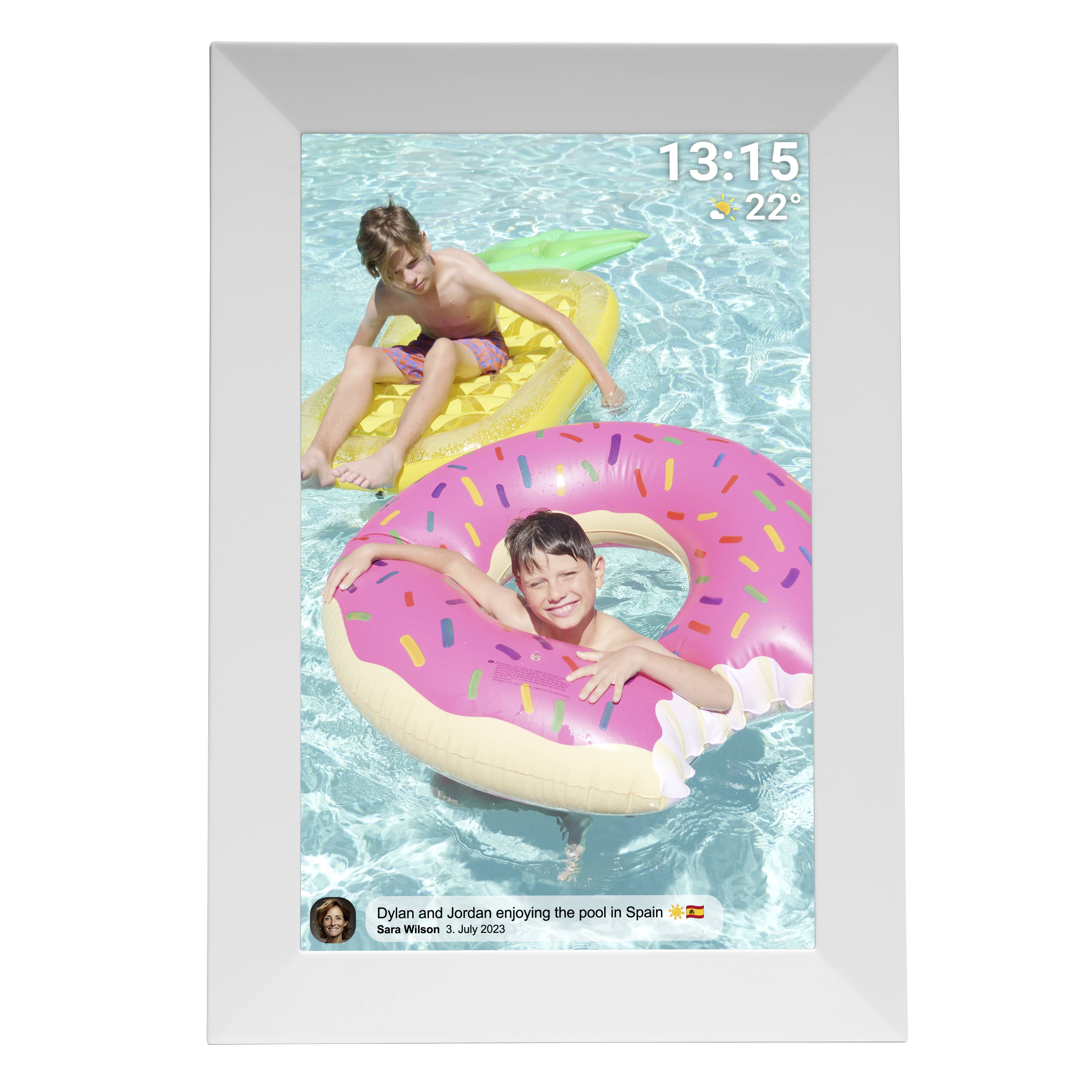 Denver PFF1024w Digitaler WiFi-Bilderrahmen 25.7cm 10.1 Zoll EEK: C (A - G) 1280 x 800 Pixel 16GB Weiß