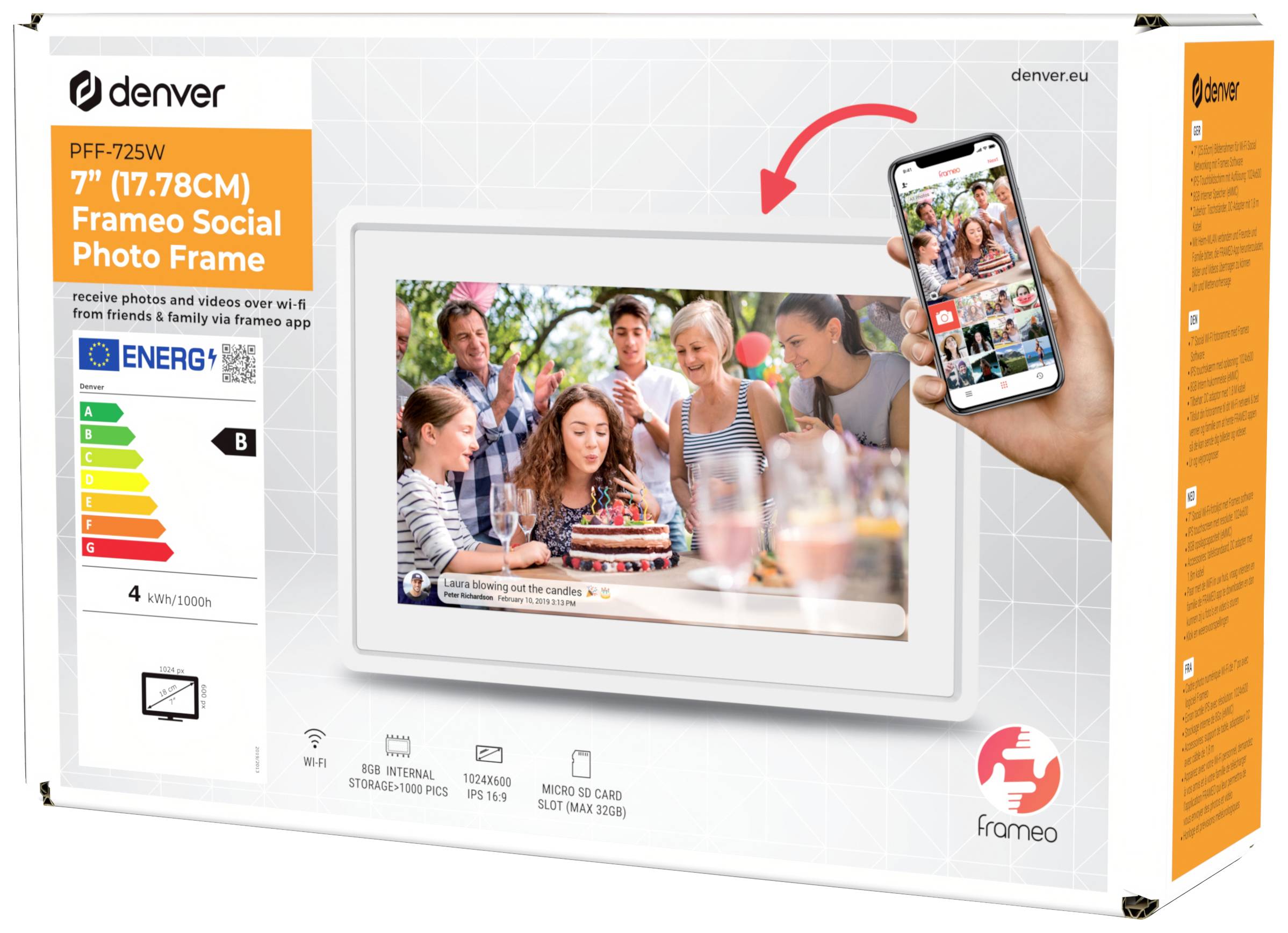 Denver FRAMEO Bilderrahmen PFF-725, white