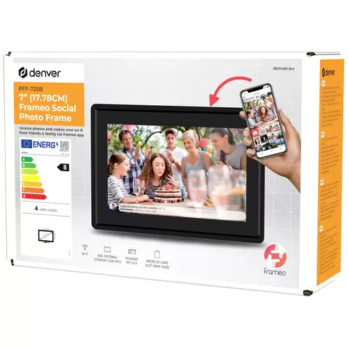 Denver PFF725b Digitaler WiFi-Bilderrahmen 17.8cm 7 Zoll EEK: B (A - G) 1024 x 600 Pixel 8GB Schwarz Denver PFF725b Digitaler WiFi-Bilderrahmen 17.8cm 7 Zoll EEK: B (A - G) 1024 x 600 Pixel 8GB Schwarz