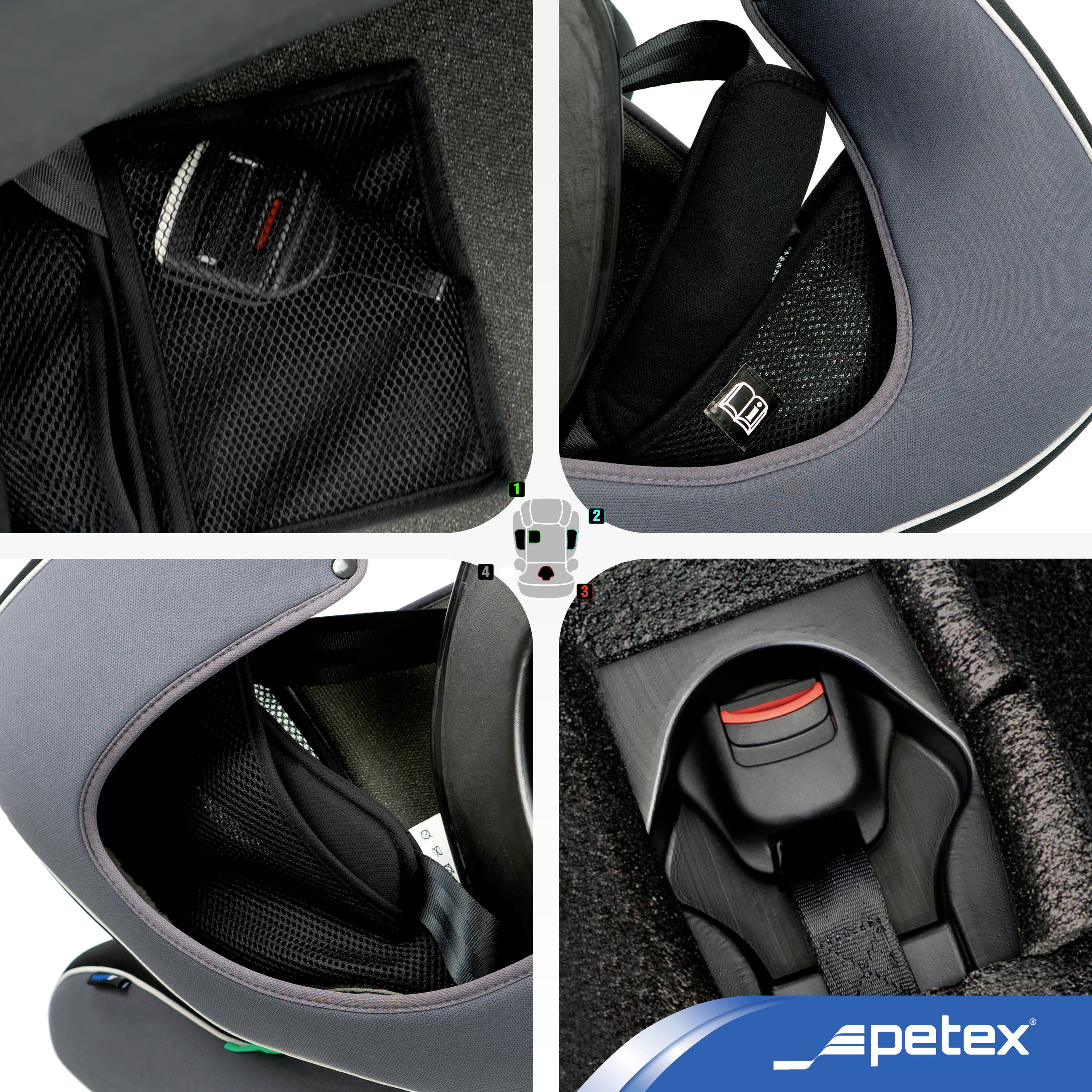 Petex Supreme Plus 1151 ISOFIX schwarz HDPE nach ECE R129 Kindersitz Schwarz