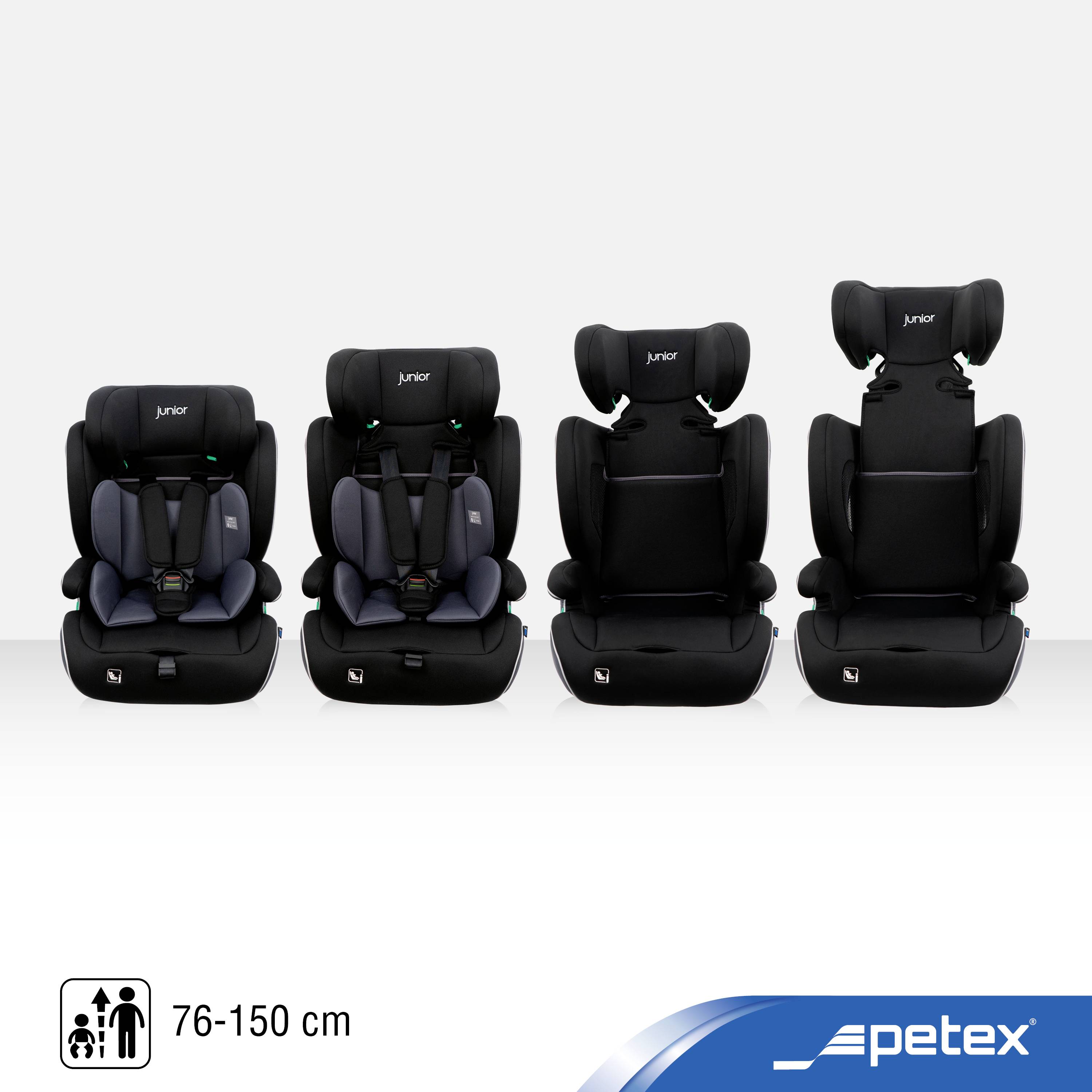 Petex Supreme Plus 1151 ISOFIX schwarz HDPE nach ECE R129 Kindersitz Schwarz