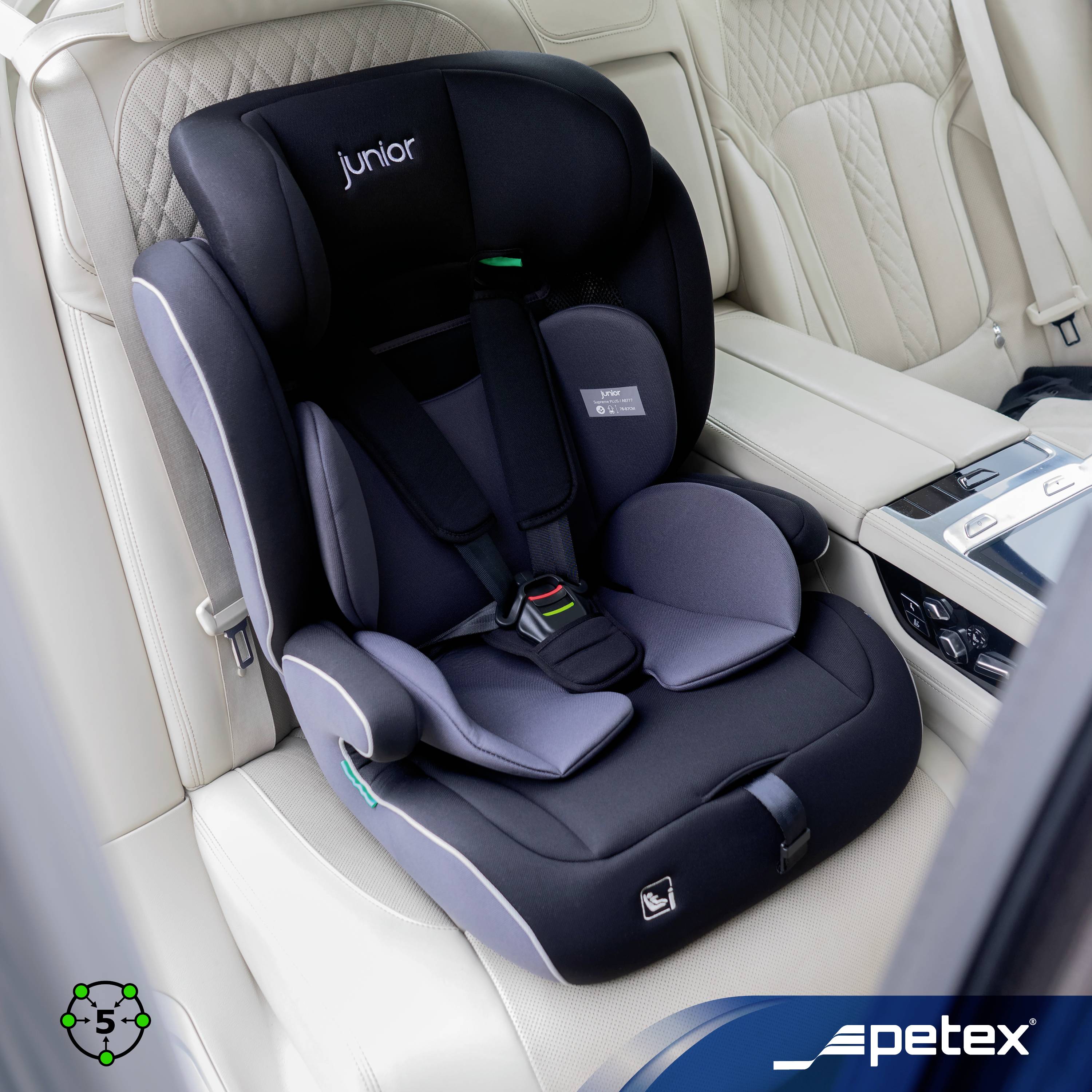 Petex Supreme Plus 1151 ISOFIX schwarz HDPE nach ECE R129 Kindersitz Schwarz
