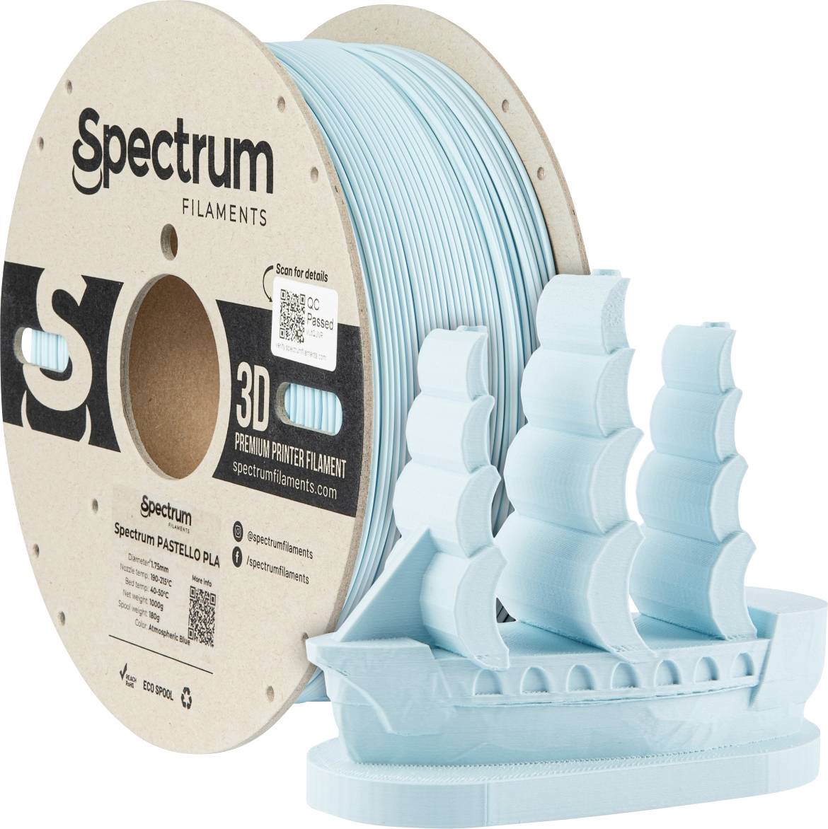 Spectrum Filaments 80705 Pastello PLA Filament PLA Matt 1.75mm 1000g cosmetic mauve, Lila, Pastell 1St.