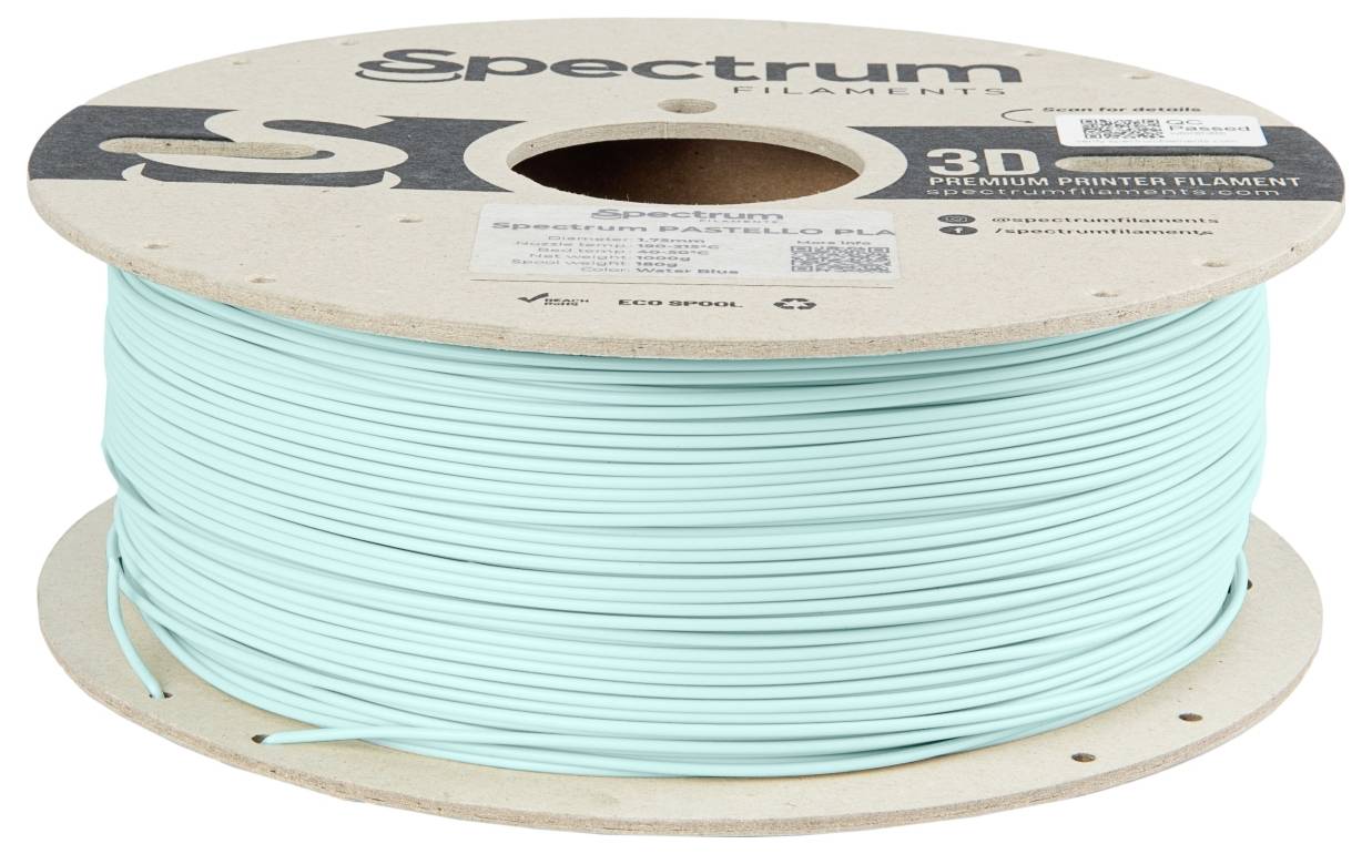 Spule mit türkisfarbenem 3D-Drucker-Filament 'Spectrum'.