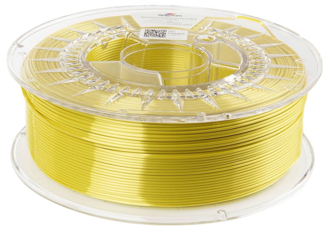 Eine Spule mit gelbem 3D-Drucker-Filament.