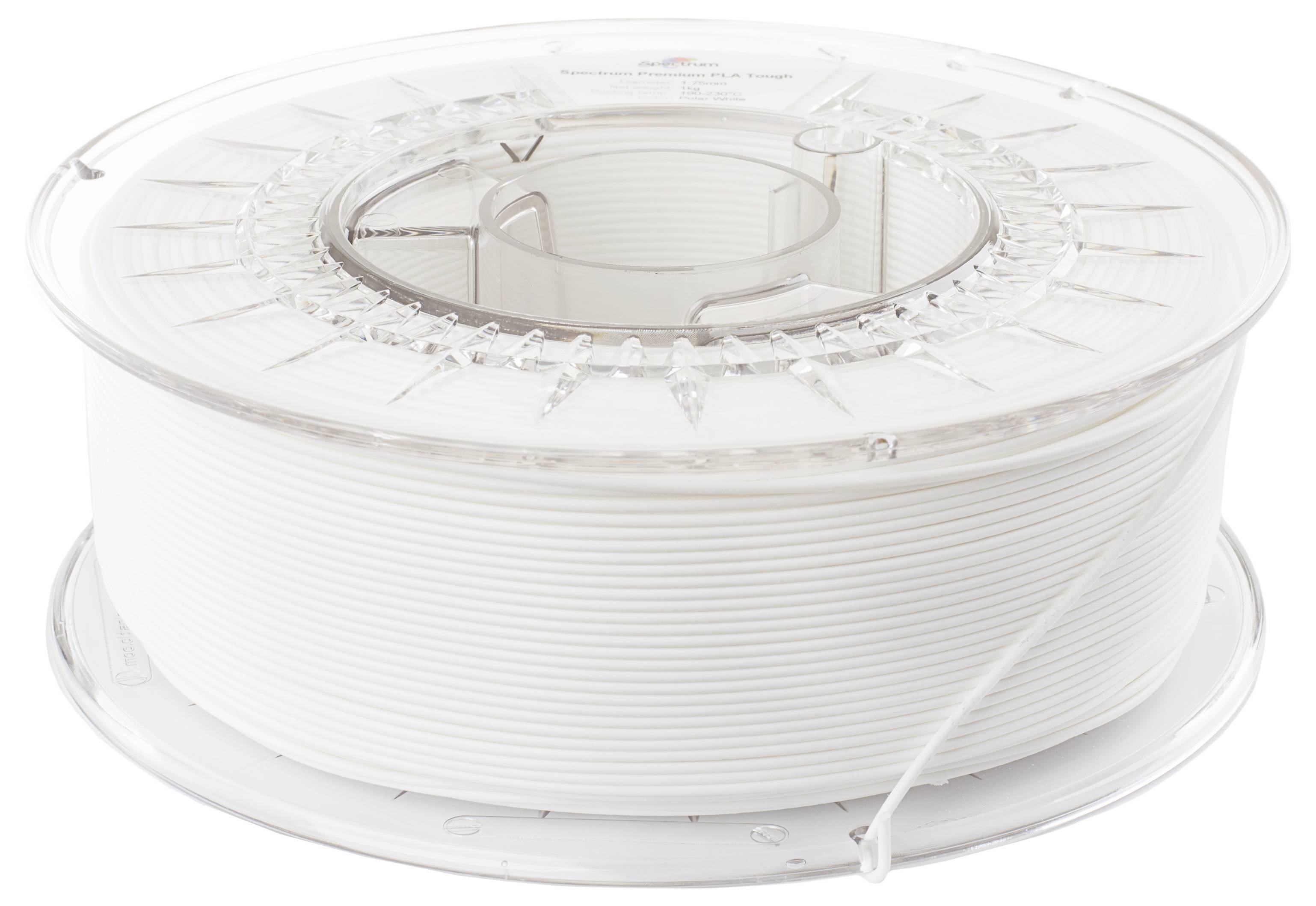 Spectrum Filaments 80195 PLA Tough Filament Tough PLA schlagfest 1.75mm 1000g polar white, Polarweiß, Weiß 1St.