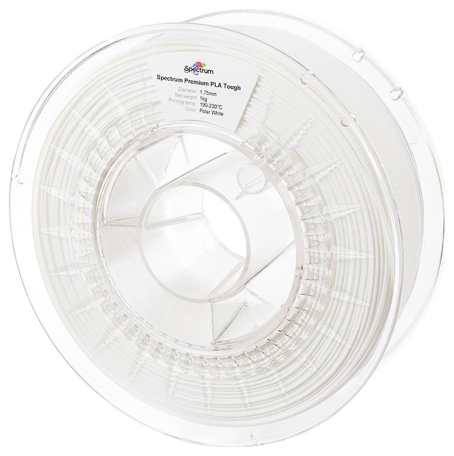 Spectrum Filaments 80195 PLA Tough Filament Tough PLA schlagfest 1.75mm 1000g polar white, Polarweiß, Weiß 1St.