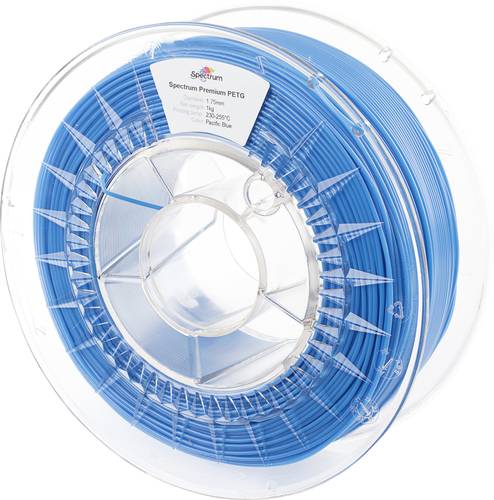 Spectrum Filaments 80061 PET-G Premium Filament PETG chemisch beständig, schlagfest 1.75 mm 1000 g Pazifikblau, Blau