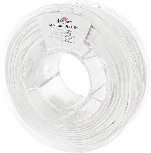 Spectrum Filaments 80261 S-Flex 90A Filament TPU flexibel 1.75 mm 250 g polar white, Polarweiß, Wei