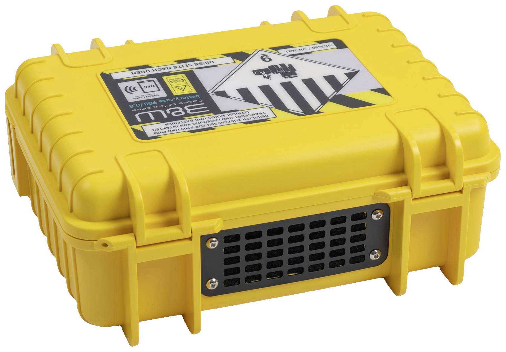 B & W International Akku-Transportkoffer BATTERY.CASE 908.08 (B x H x T) 270 x 215 x 105mm Gelb/Schwarz PP.41.Y.908
