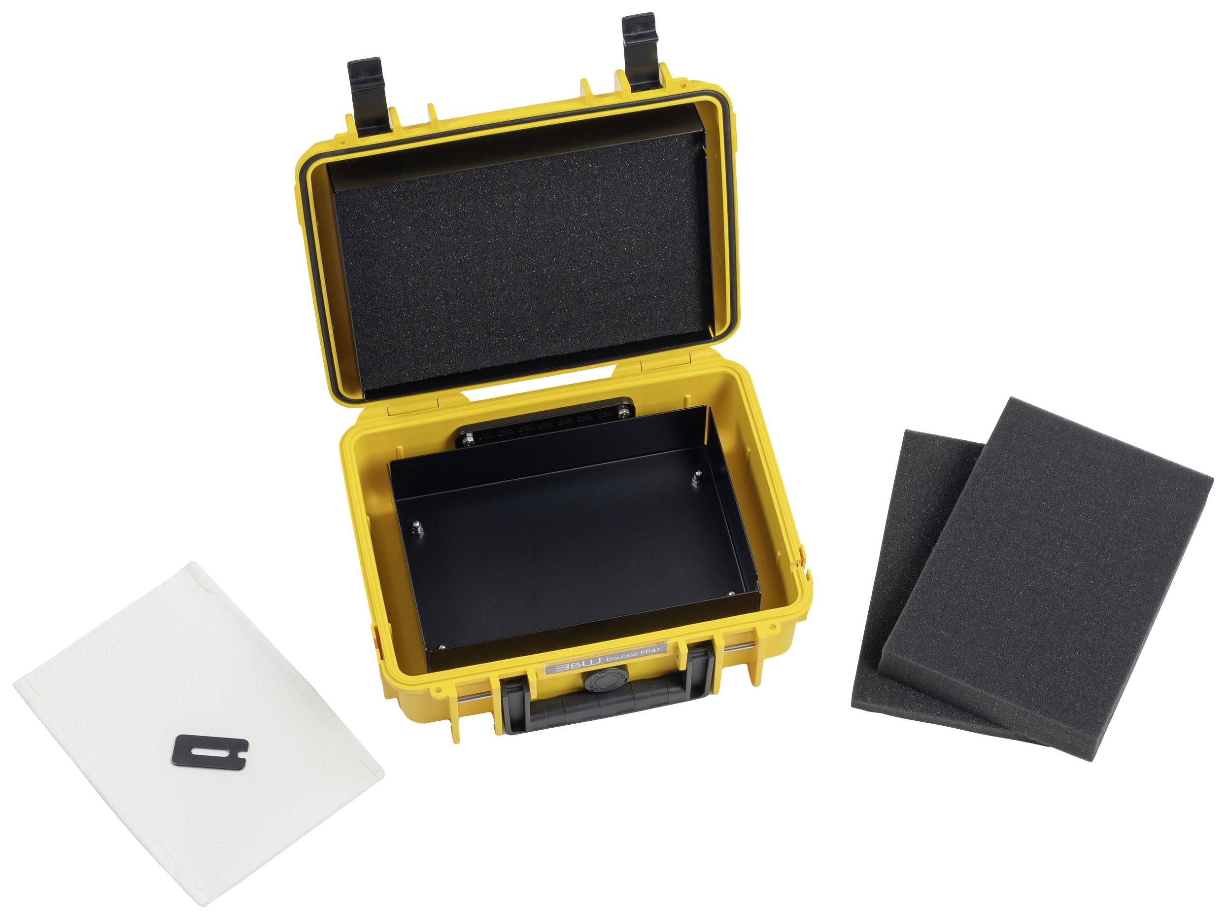 B & W International Akku-Transportkoffer BATTERY.CASE 908.08 (B x H x T) 270 x 215 x 105mm Gelb/Schwarz PP.41.Y.908