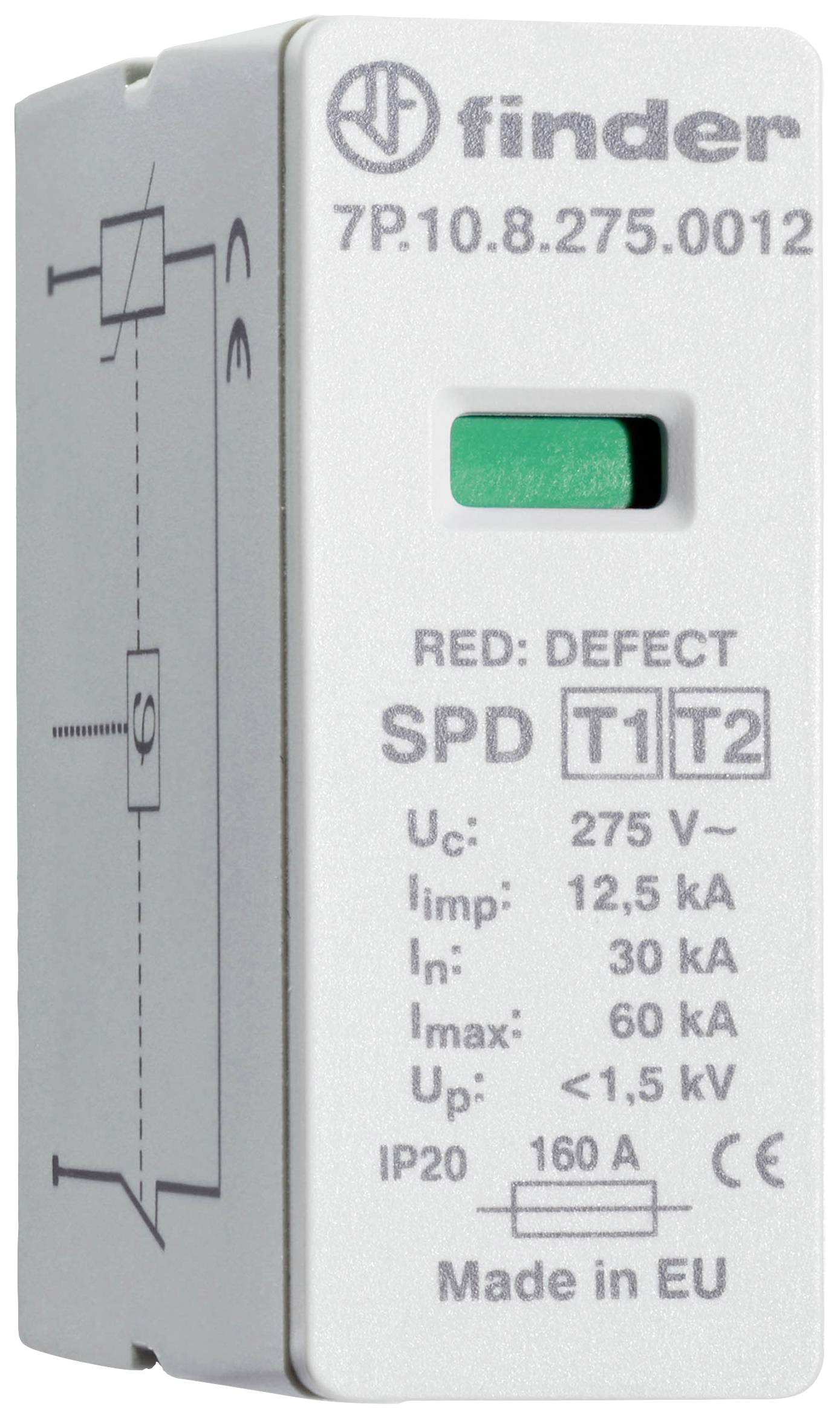 Finder 7P.00.8.255.S007 Überspannungsschutz-Ableiter steckbar Überspannungsschutz für: Verteilersc