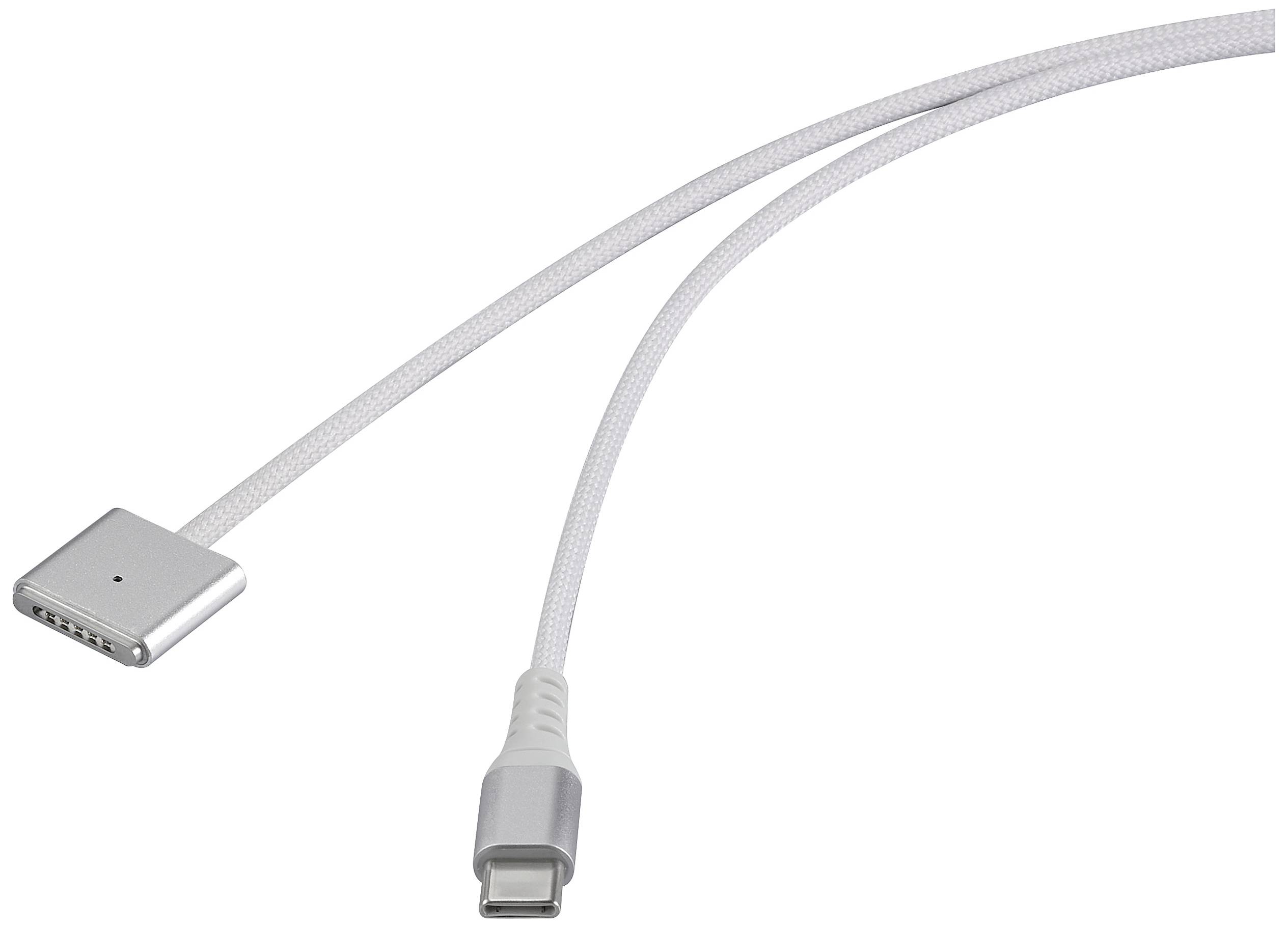 Renkforce USB-Ladekabel USB-C®, Magsafe 3 1.00m Weiß magnetischer Stecker RF-6437914