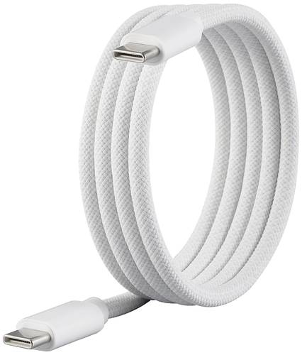 Renkforce USB-Kabel USB 2.0 USB-C® Stecker, USB-C® Stecker 1.00 m Weiß mit magnetischer Aufwicklun