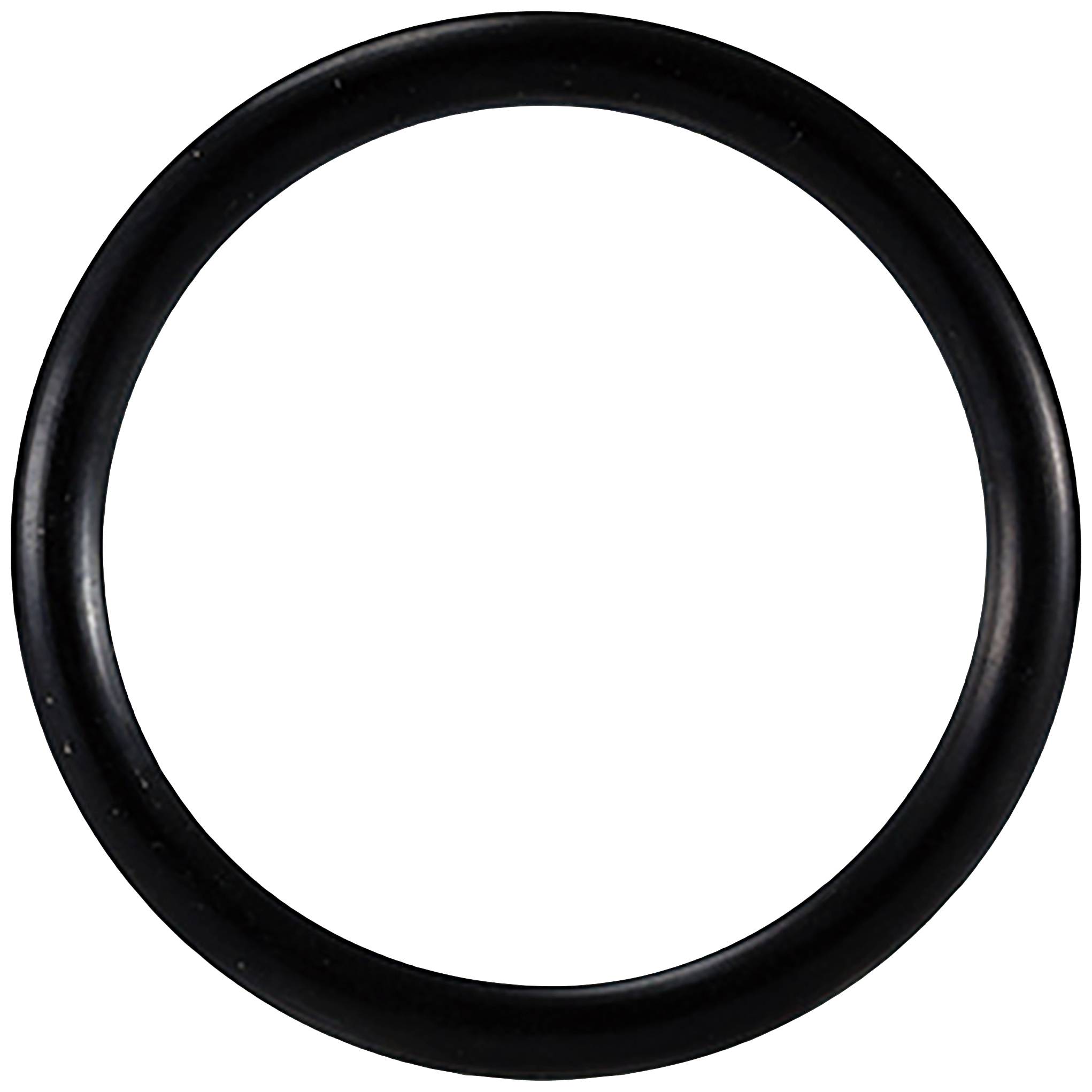 Ein schwarzer Ring auf weißem Hintergrund.