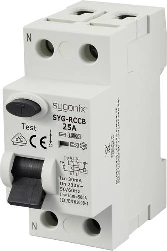 Sygonix SY-6438014 SYG-RCCB 2-pin 25A 30mA 230V AC 10kA rating