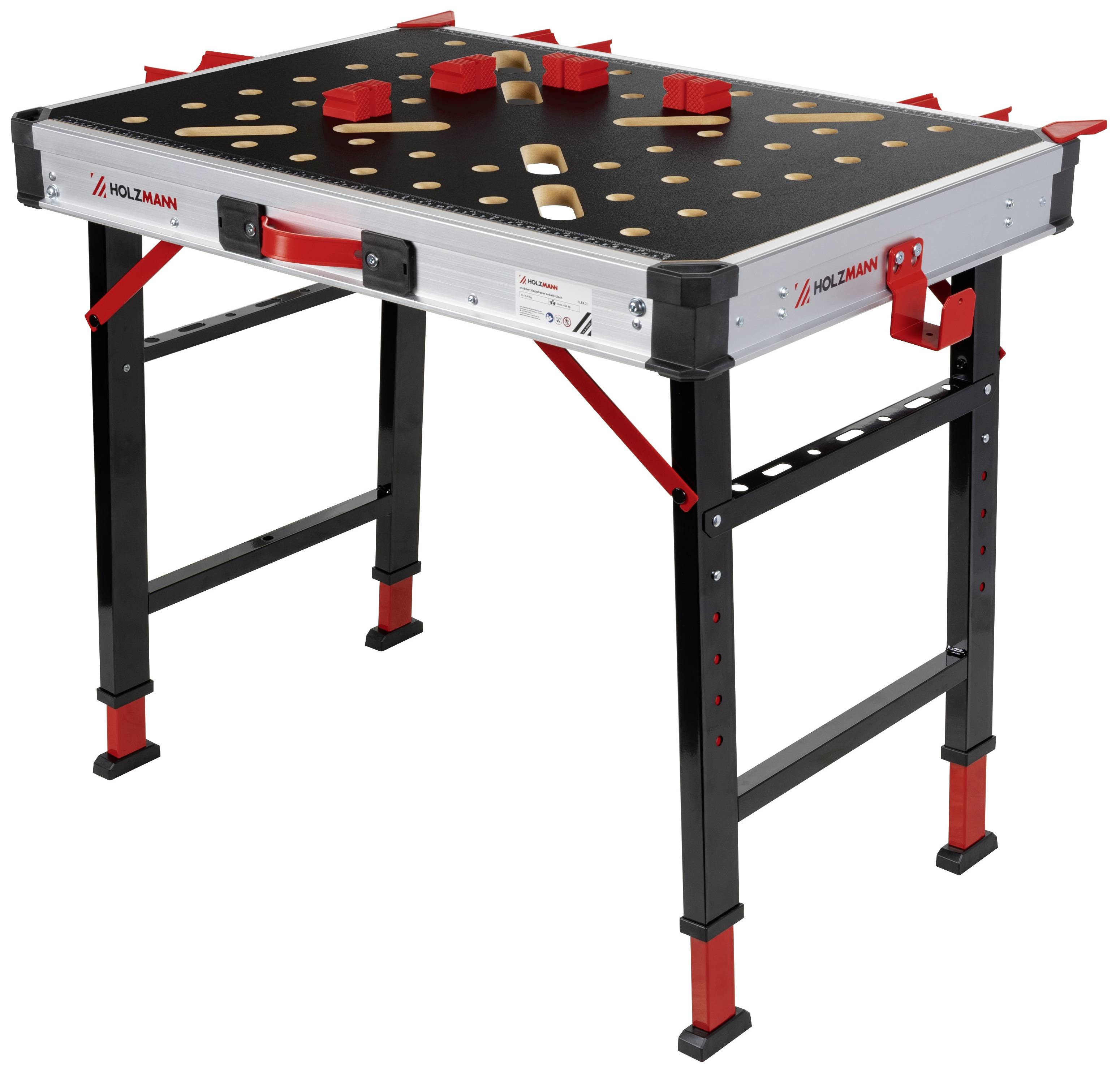 Holzmann Maschinen FLEX01 Mobiler klappbarer Arbeitstisch 15kg