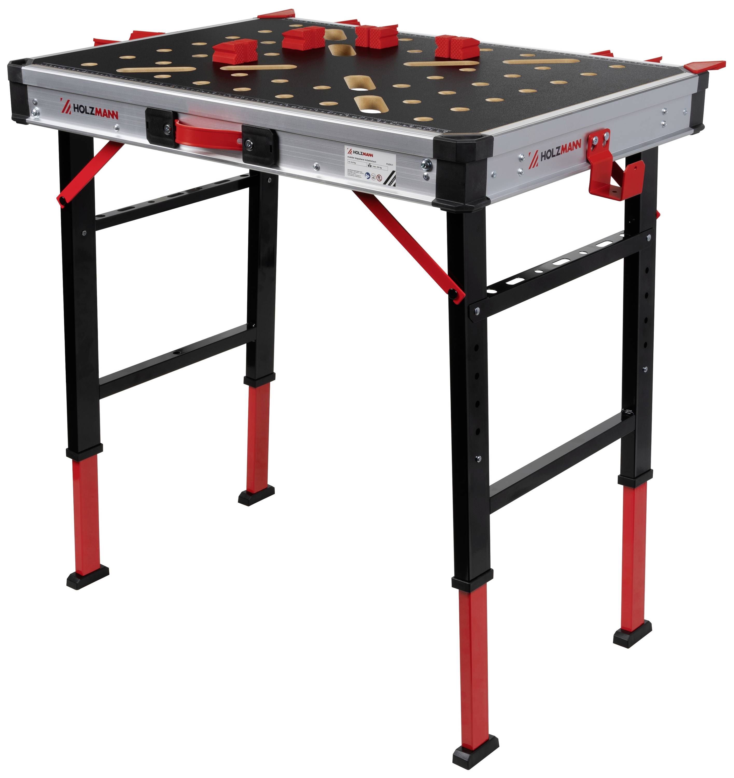 Holzmann Maschinen FLEX01 Mobiler klappbarer Arbeitstisch 15kg