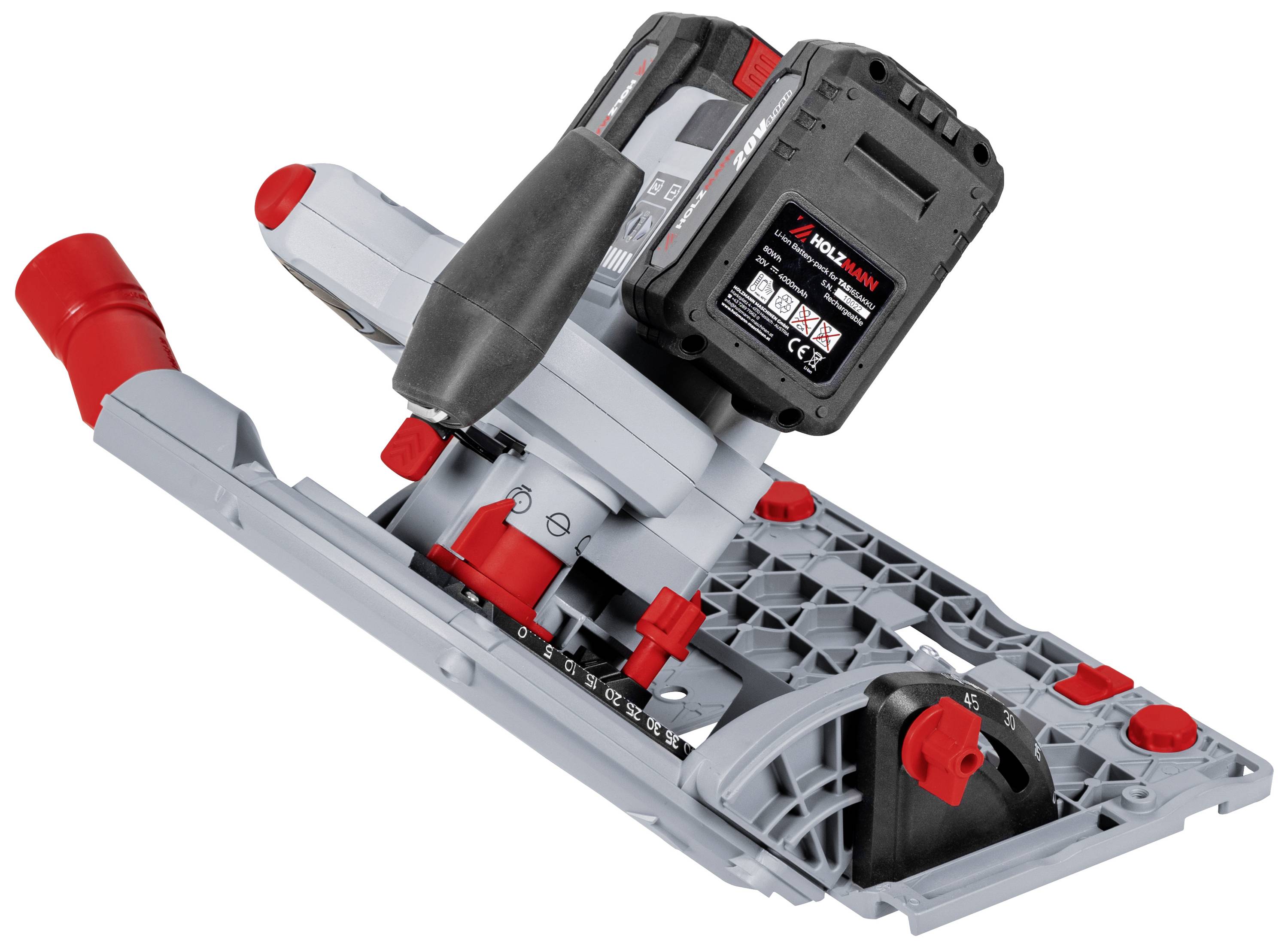 Holzmann Maschinen TAS165AKKU Akku-Tauchsäge Schnitttiefe max. (90°) 59mm 20V 4000 mAh