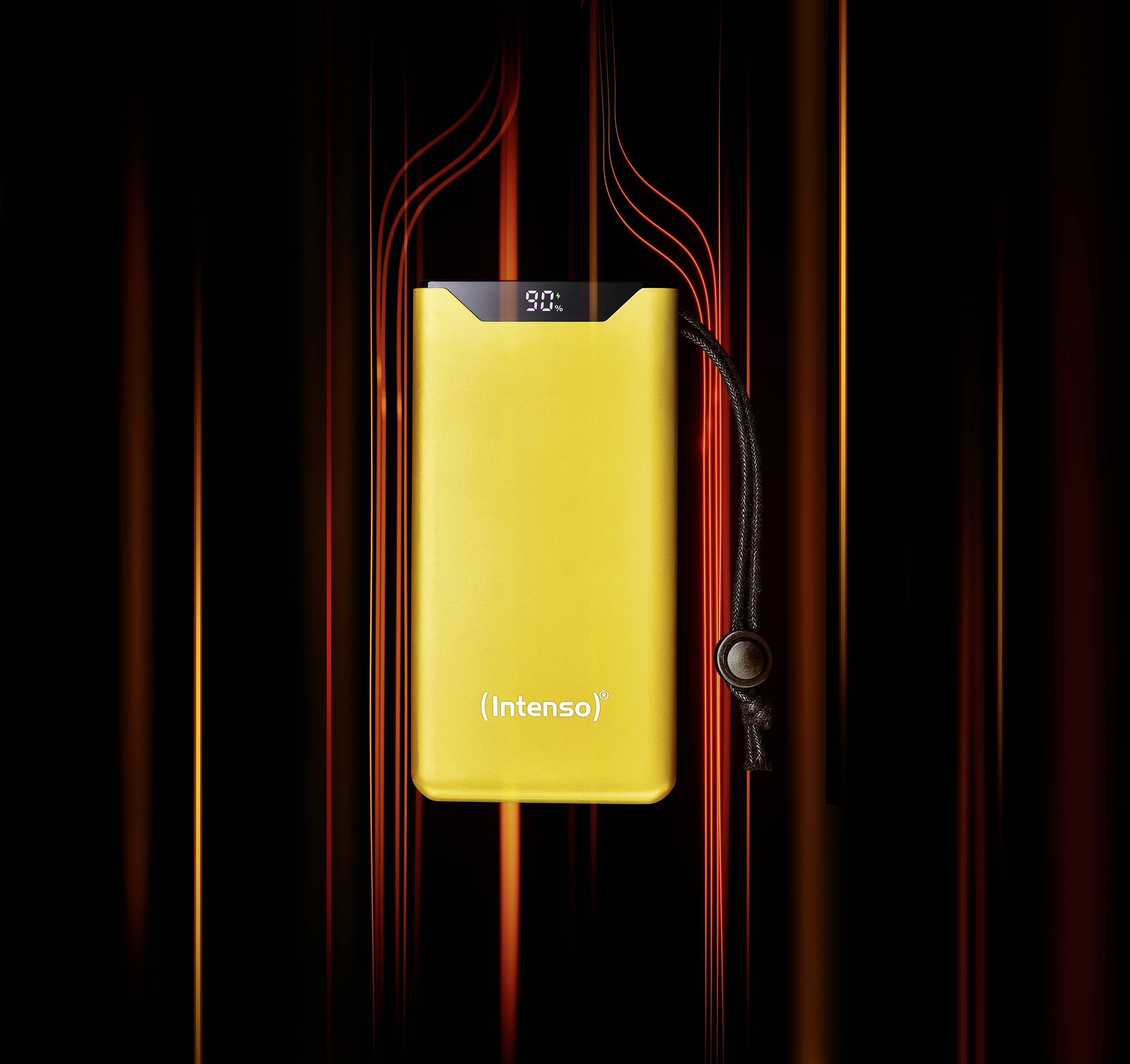 Intenso F10000 Powerbank 10000 mAh Quick Charge, USB PD LiPo USB-A, USB-C® Gelb Statusanzeige