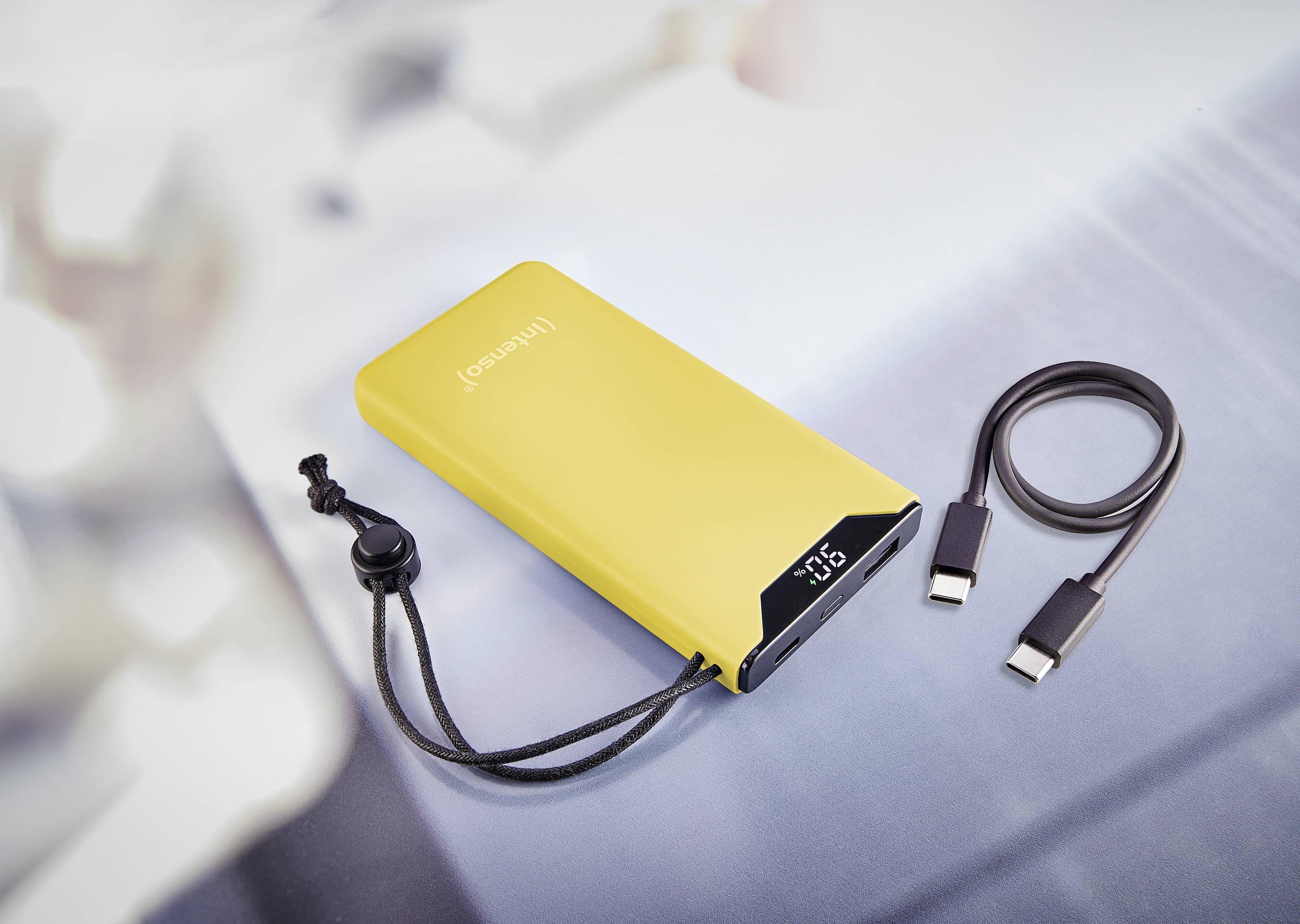 Intenso F10000 Powerbank 10000 mAh Quick Charge, USB PD LiPo USB-A, USB-C® Gelb Statusanzeige