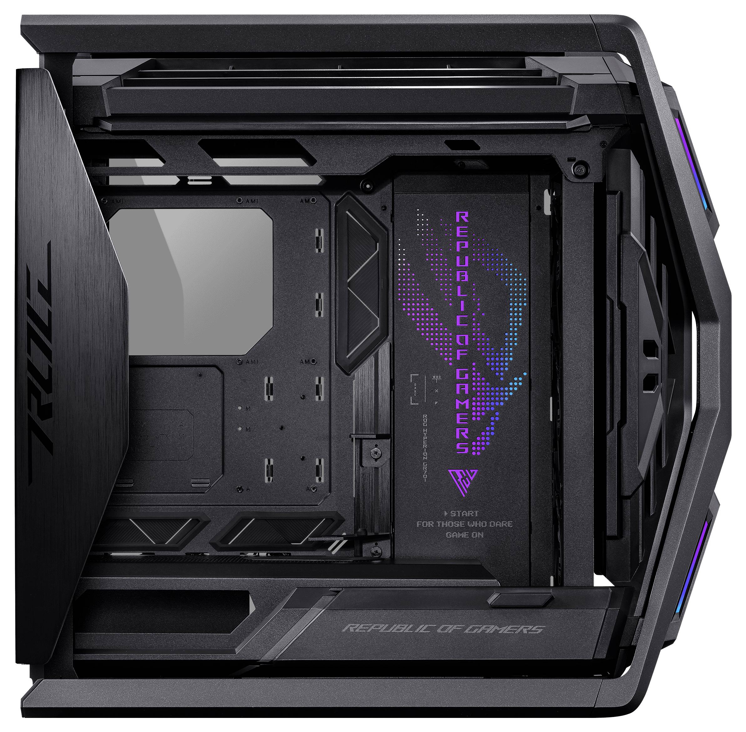Asus Asus Geh ROG HYPERION GR701 BTF EDITION Full Tower Towergehäuse, Gaming-Gehäuse, PC-Gehäuse Schwarz, Transparent Seitenfenster, mit Lüftungs