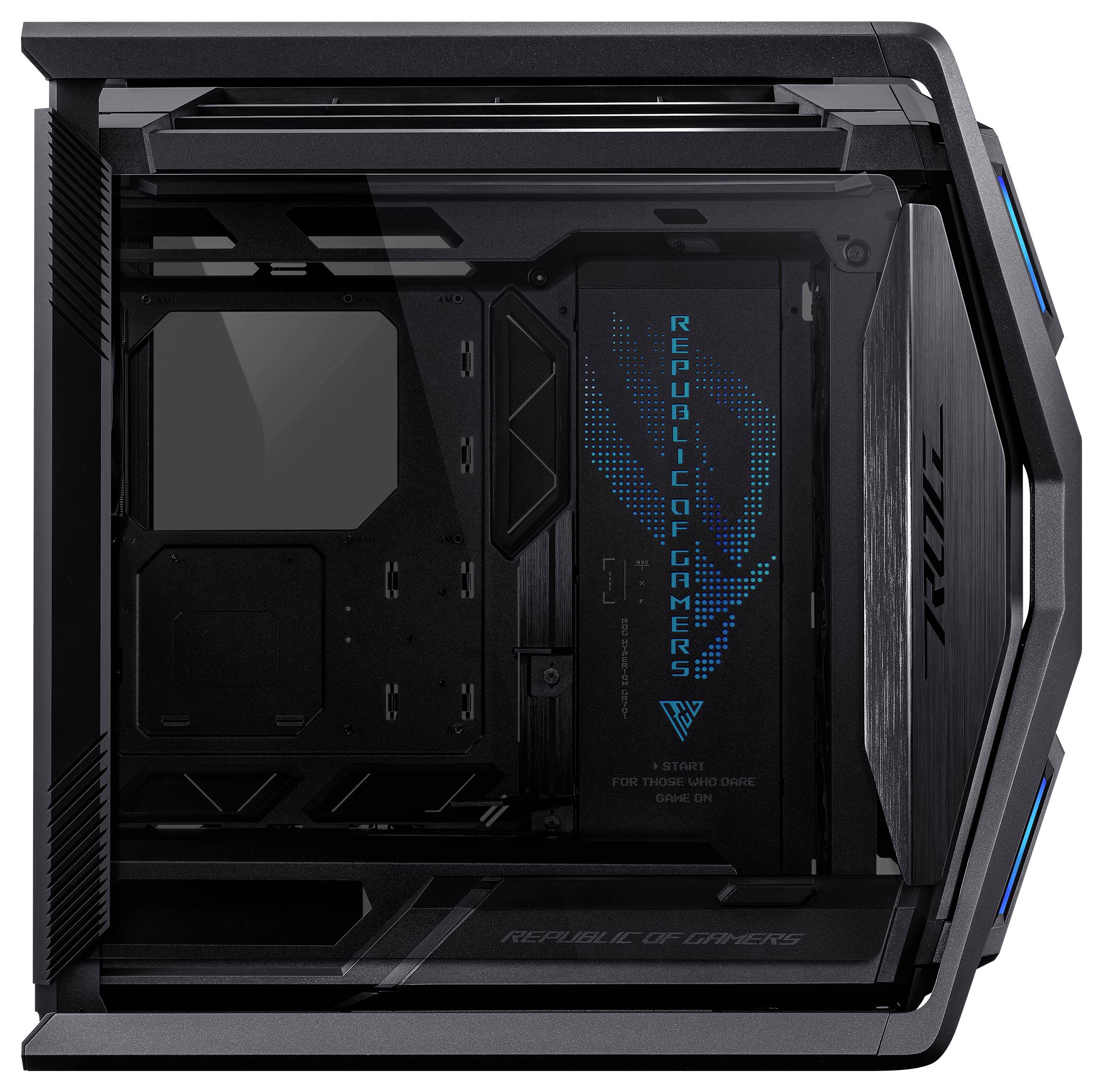 Asus Geh ROG HYPERION GR701 BTF EDITION Full Tower Towergehäuse, Gaming-Gehäuse, PC-Gehäuse Schwarz, Transparent Seitenfenster