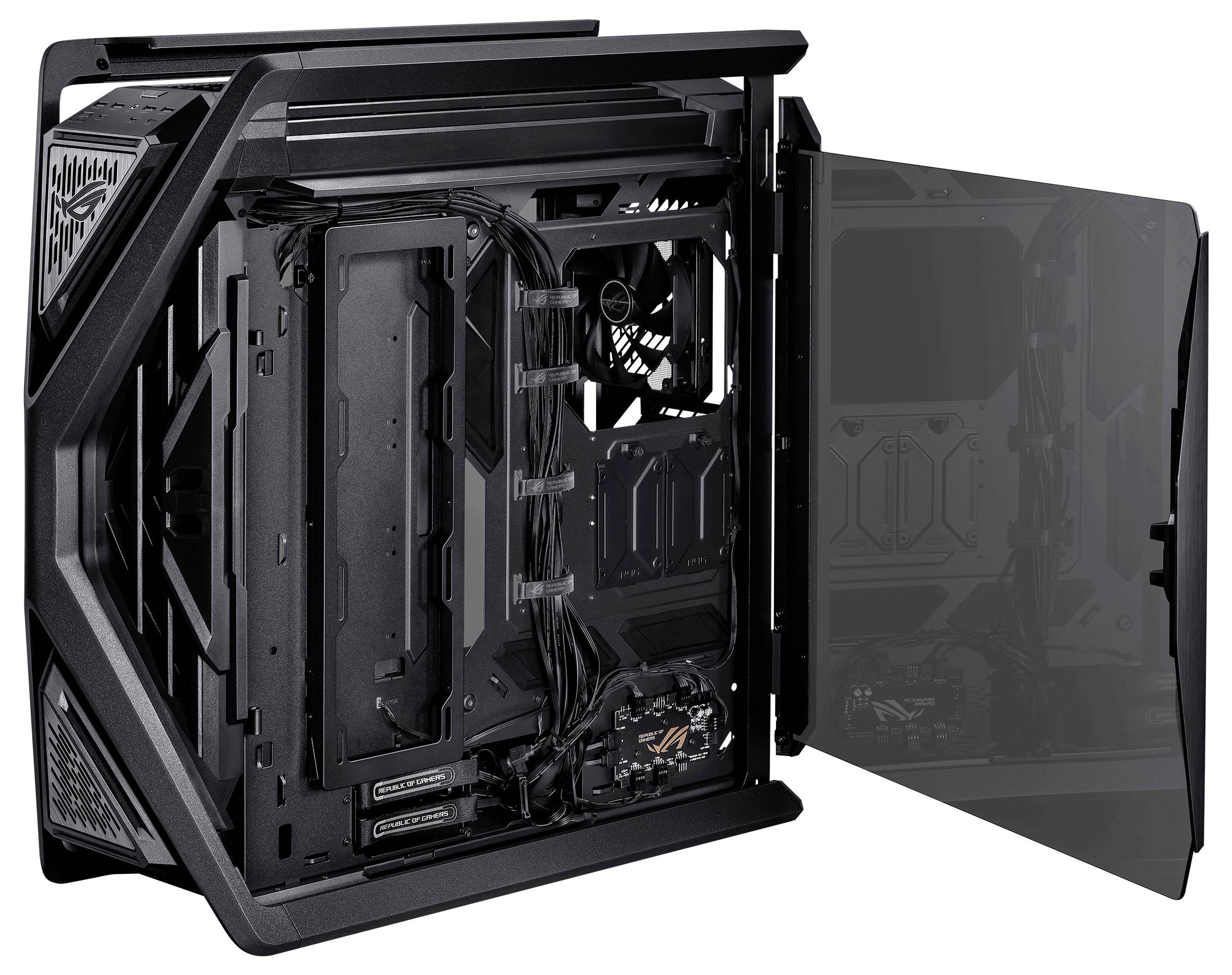 Asus Geh ROG HYPERION GR701 BTF EDITION Full Tower Towergehäuse, Gaming-Gehäuse, PC-Gehäuse Schwarz, Transparent Seitenfenster