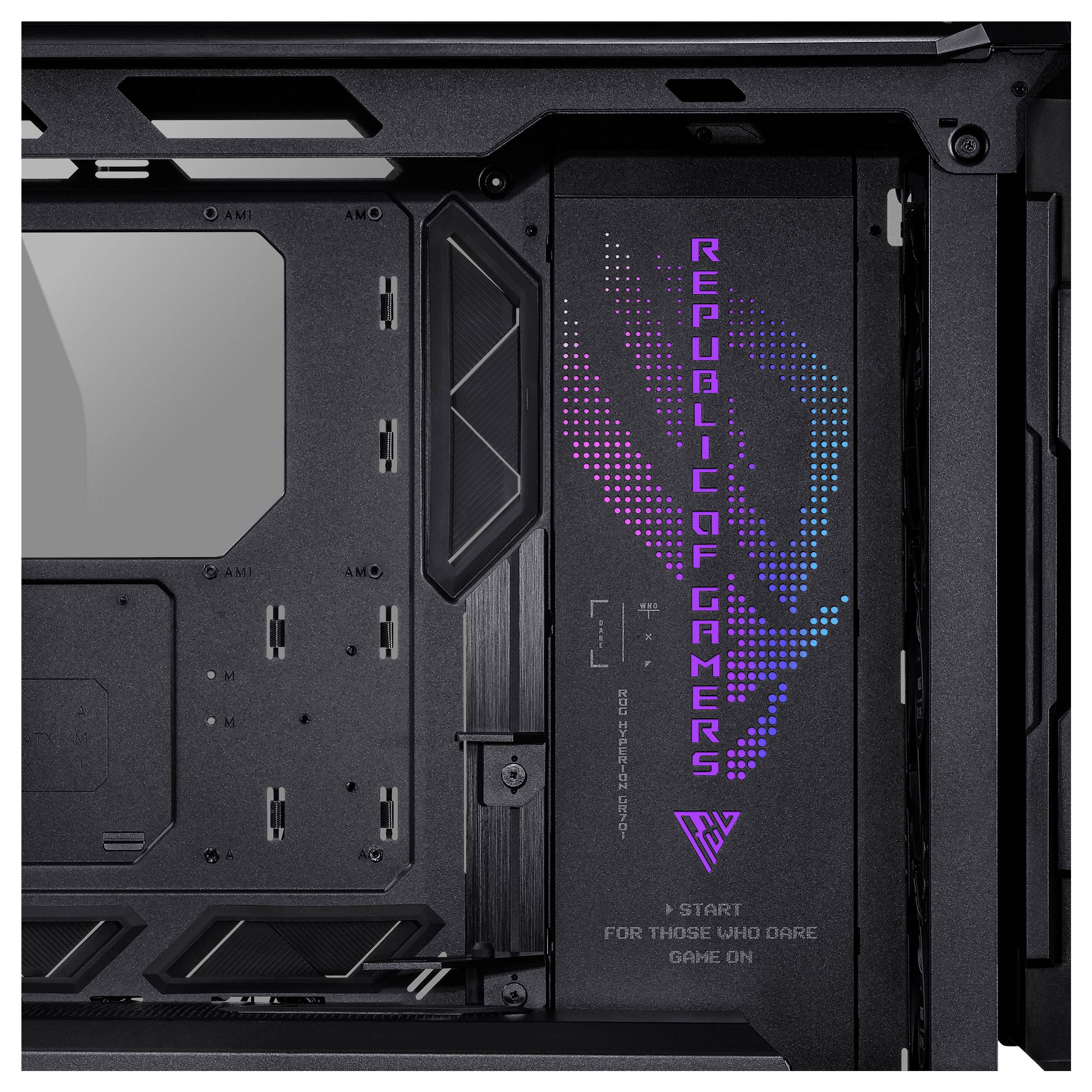 Asus Geh ROG HYPERION GR701 BTF EDITION Full Tower Towergehäuse, Gaming-Gehäuse, PC-Gehäuse Schwarz, Transparent Seitenfenster