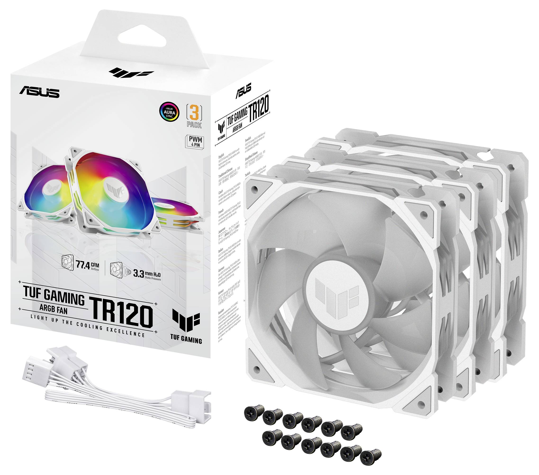 Asus TUF GAMING TR120 FAN ARGB WH PC-Gehäuse-Lüfter Weiß (B x H x T) 120 x 120 x 28mm inkl. LED-Beleuchtung
