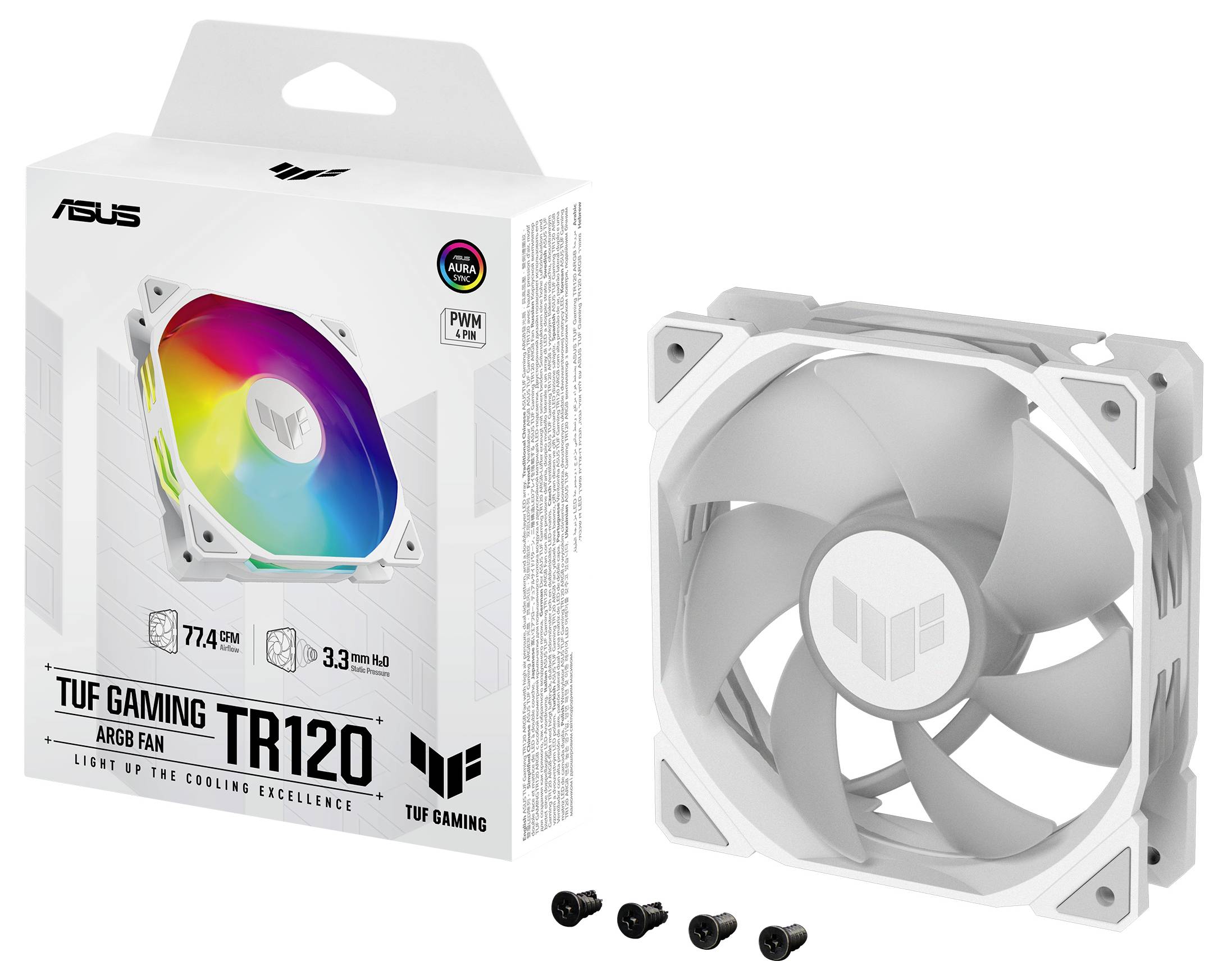 Asus TUF GAMING TR120 FAN ARGB WH PC-Gehäuse-Lüfter Weiß (B x H x T) 120 x 120 x 28mm inkl. LED-Beleuchtung