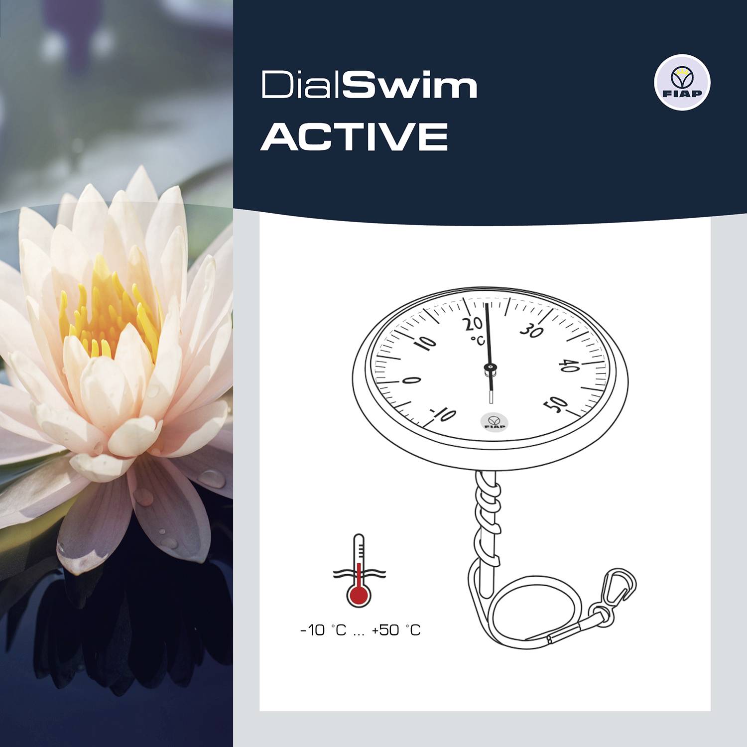 FIAP DialSwim ACTIVE Poolthermometer Edelstahl, Blau (eloxiert) 2994