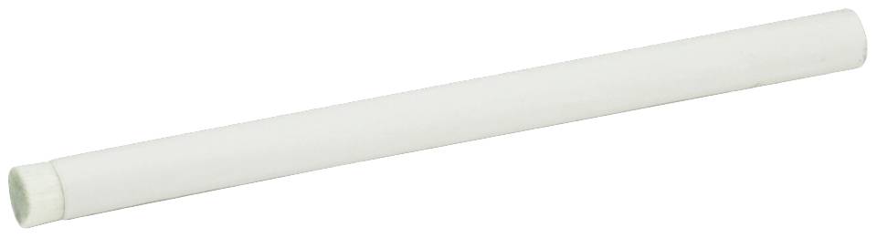 Weißer Kreidestift auf weißem Hintergrund, verwendet zum Schreiben an Tafeln oder für kreative Kunstprojekte.