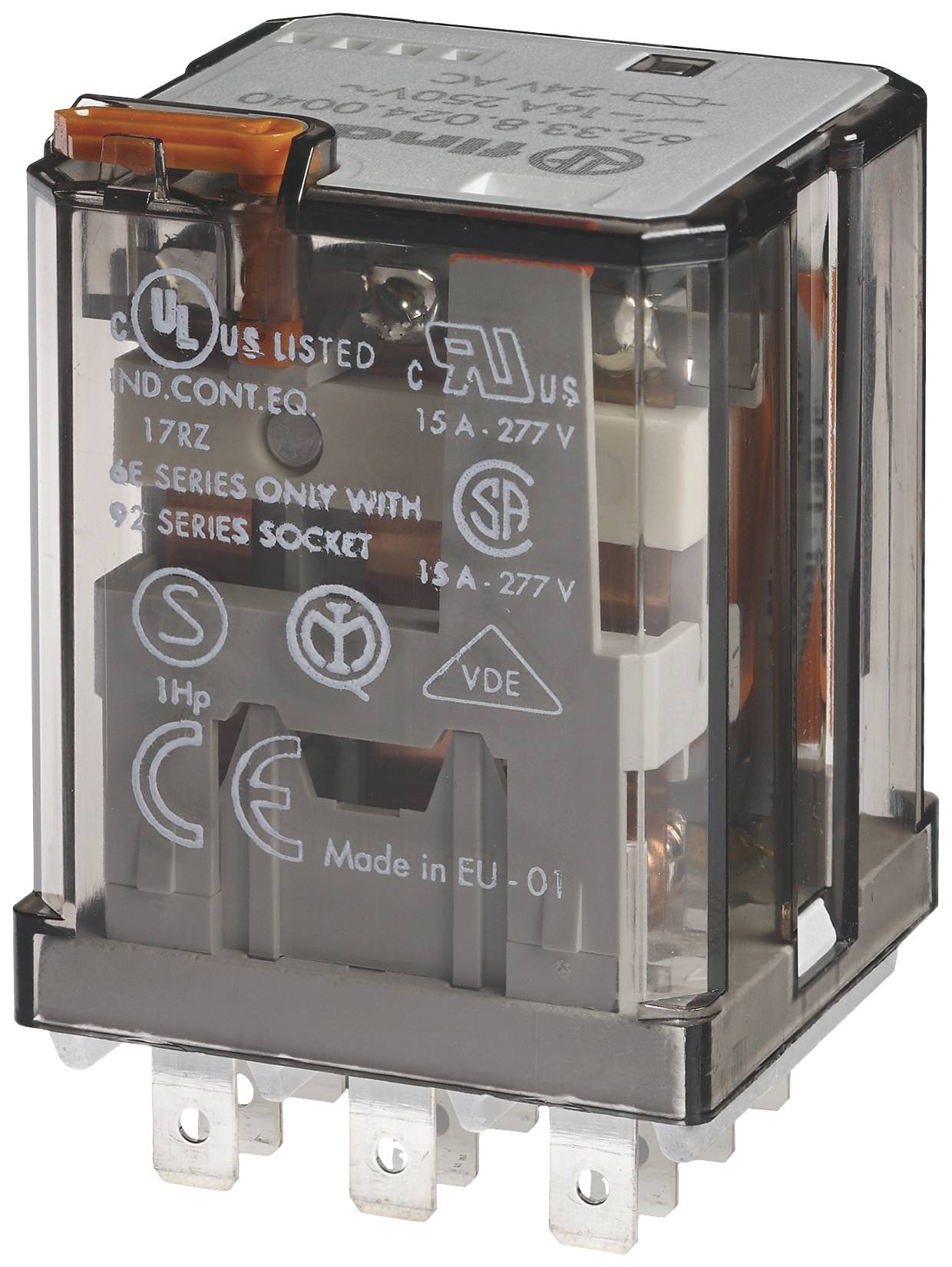 Finder 62.33.9.012.4040 Steckrelais 12 V/DC 16A 3 Wechsler