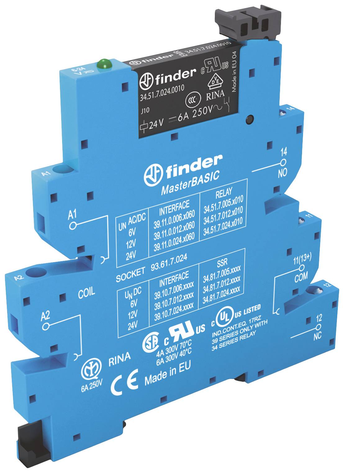 Finder 39.11.8.230.0060 Koppelrelais 230 V/AC 6A 1 Wechsler