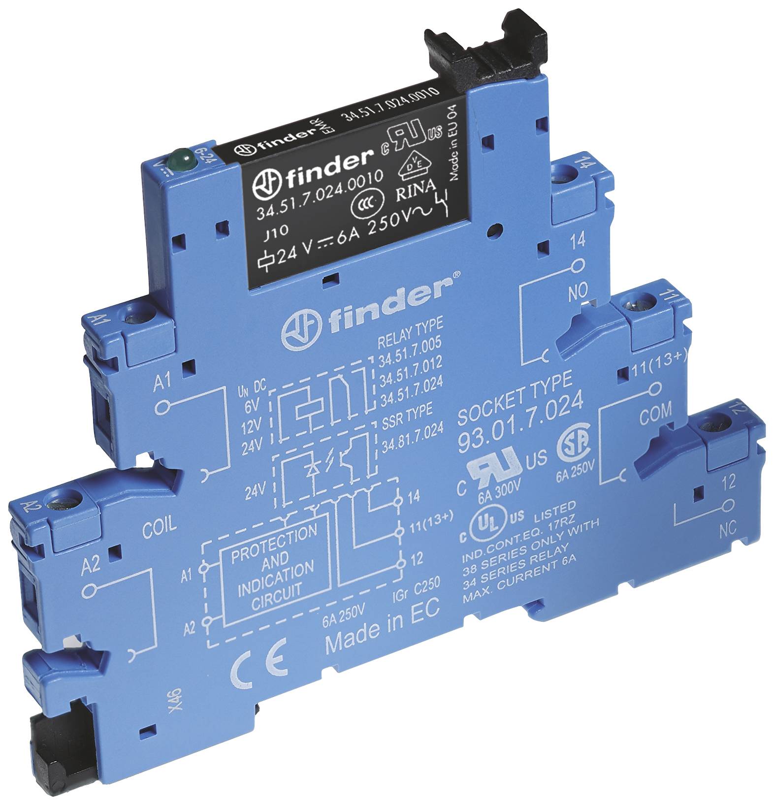 Finder 38.51.7.012.5050 Koppelrelais 12 V/DC 6A 1 Wechsler