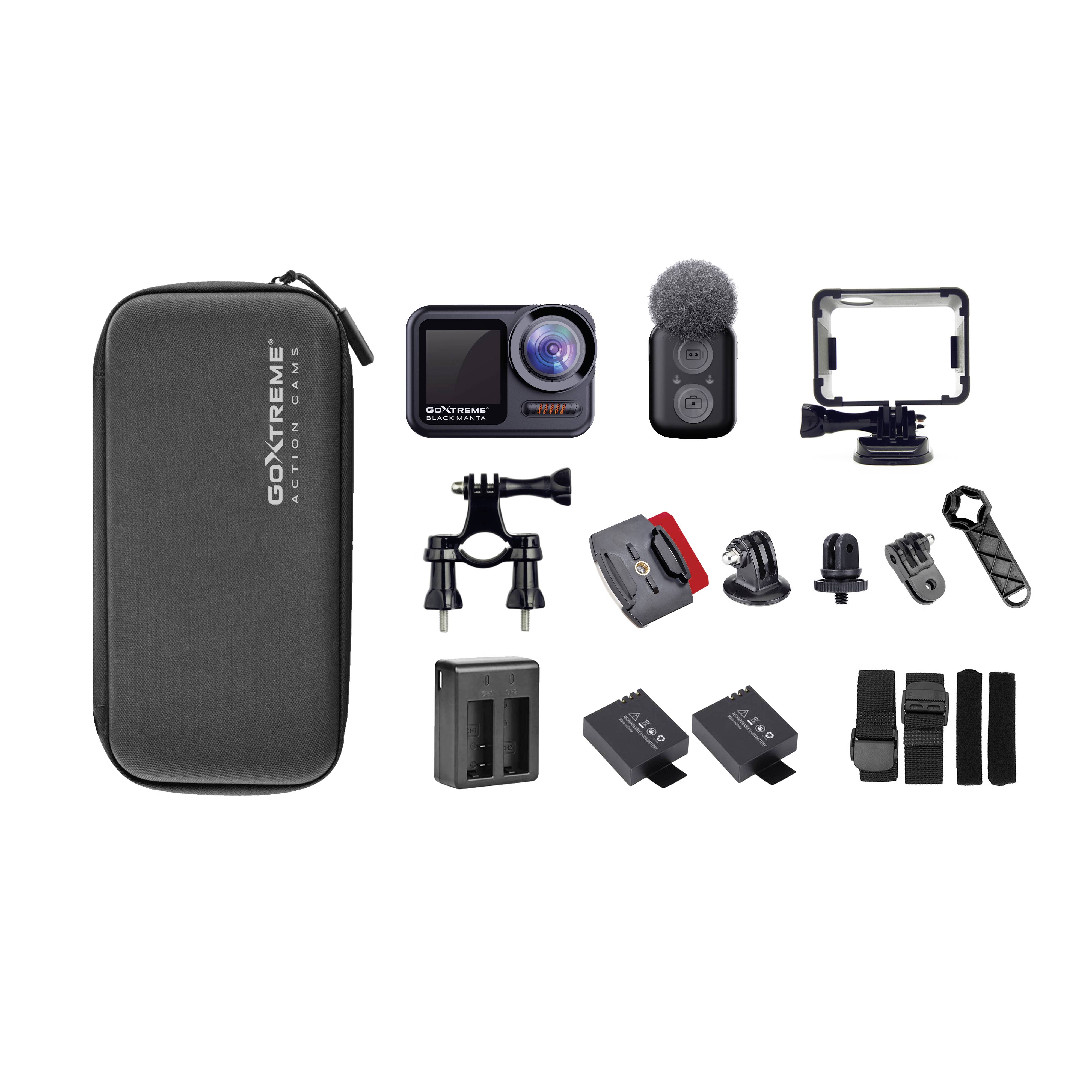 GoXtreme Black Manta 5K Action Cam Touch-Screen, WLAN, Zeitlupe/Zeitraffer, Dual-Display, Wasserfest, 5K, Bildstabilisierung