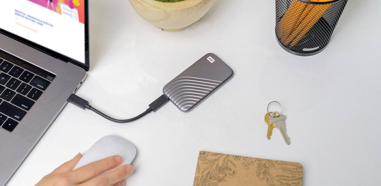 Western Digital My Passport 4TB Externe SSD USB-C® Grau WDBAGF0040BGY-WESN