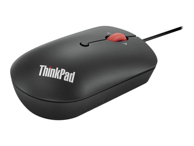 Lenovo ThinkPad Compact Maus Kabelgebunden Optisch Schwarz 4 Tasten 800 dpi, 1600 dpi, 2400 dpi