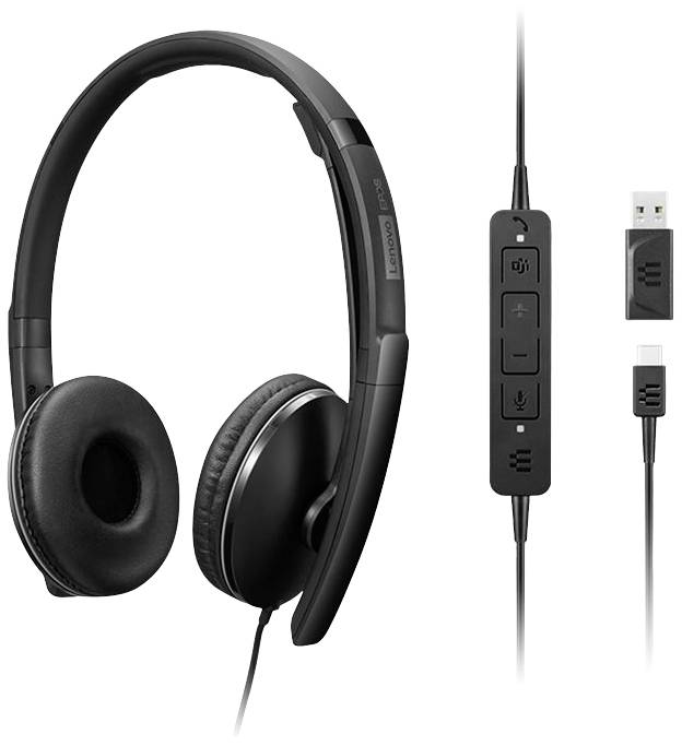 Lenovo Gen 2 On Ear Headset kabelgebunden Schwarz Mikrofon-Rauschunterdrückung