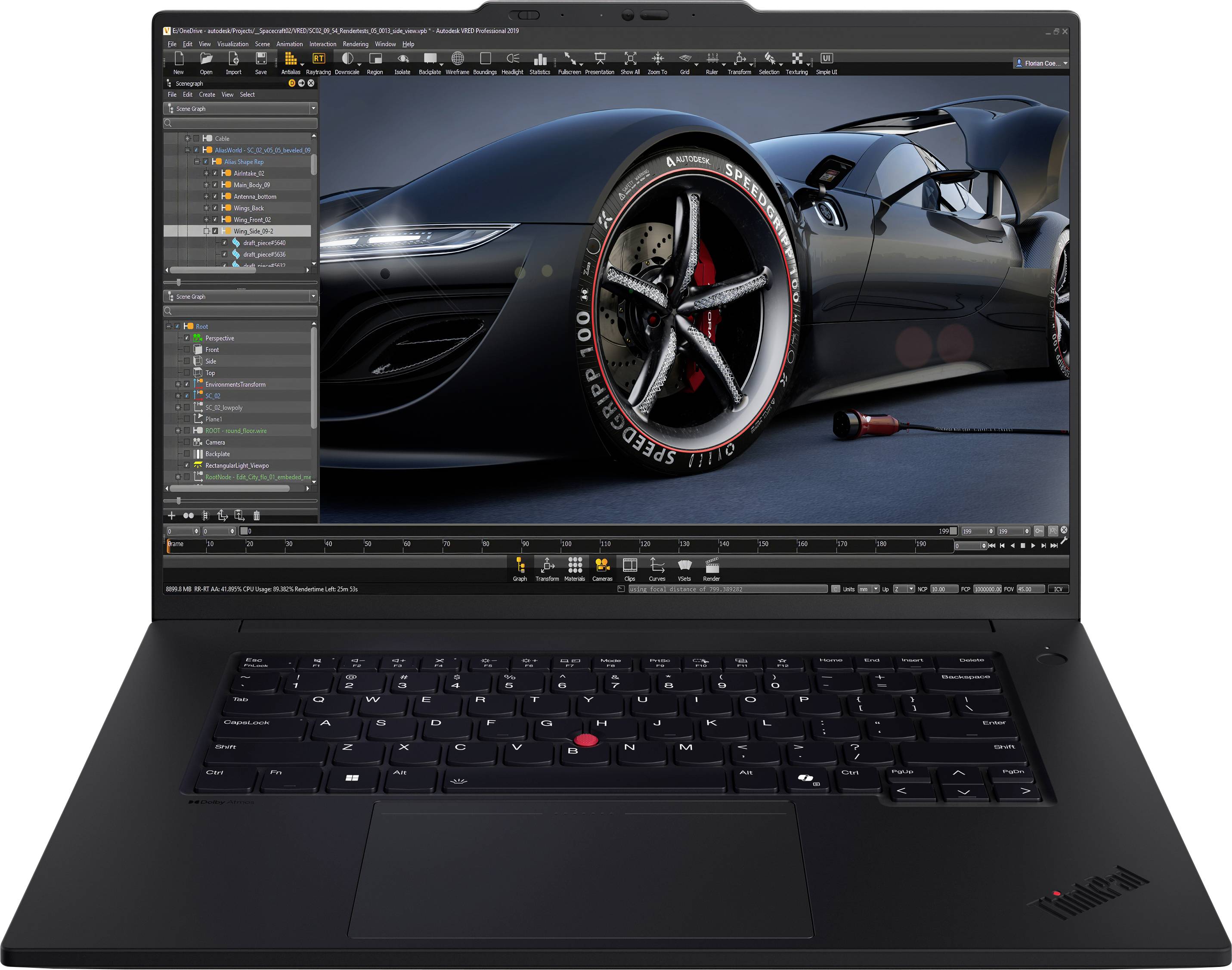 Lenovo Workstation Notebook ThinkPad P1 Gen 7 40.6cm (16 Zoll) WQXGA Intel® Core™ Ultra 9 185H 1TB SSD Deutsch, QWERTZ Schwarz 2