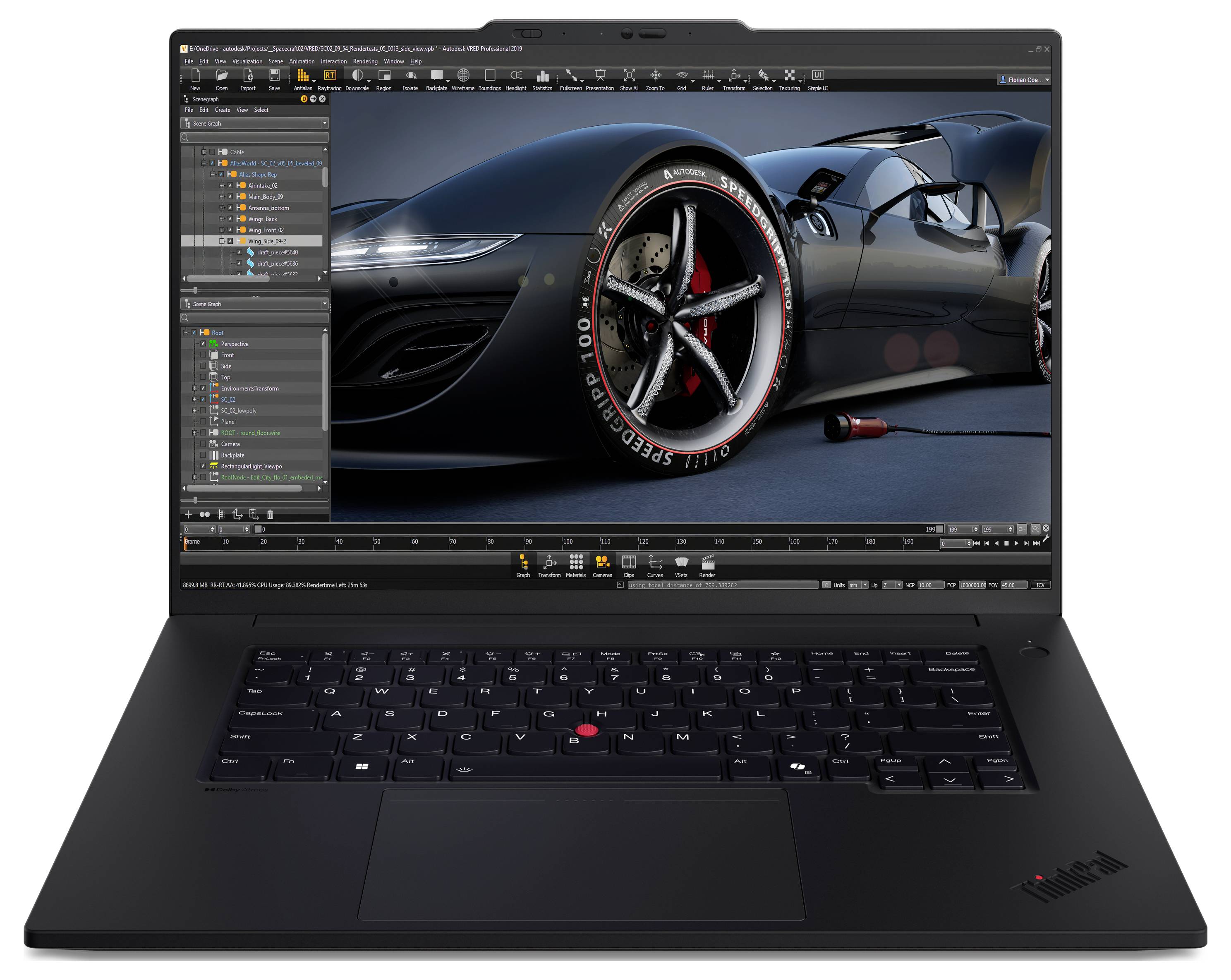 Lenovo Workstation Notebook ThinkPad P1 Gen 7 40.6 cm (16 Zoll) Full-HD+ Intel® Core™ Ultra 7 165H 1 TB SSD Schwarz 21KV001UGE