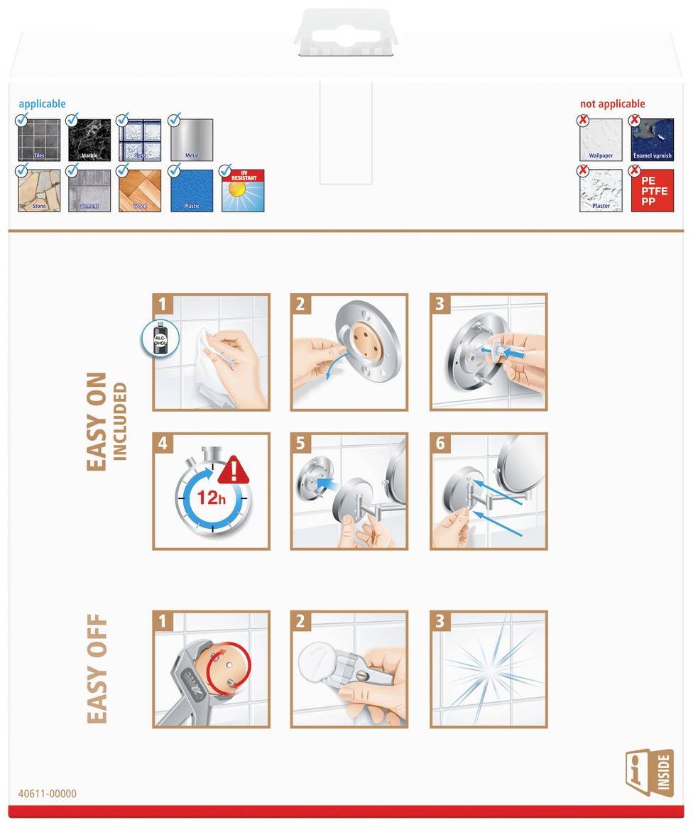 'Gebrauchsanleitung für Saughalterung: Schritt 1-3 