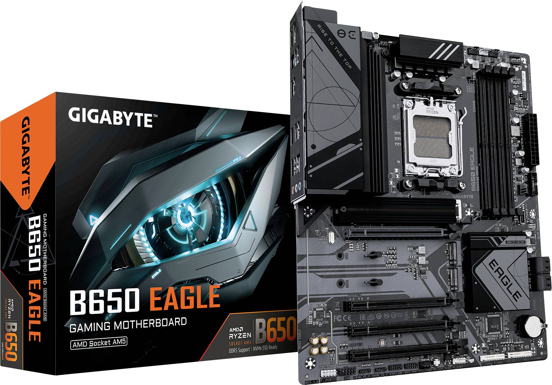 Gigabyte B650 EAGLE Mainboard Formfaktor (Details) ATX Mainboard-Chipsatz AMD® B650